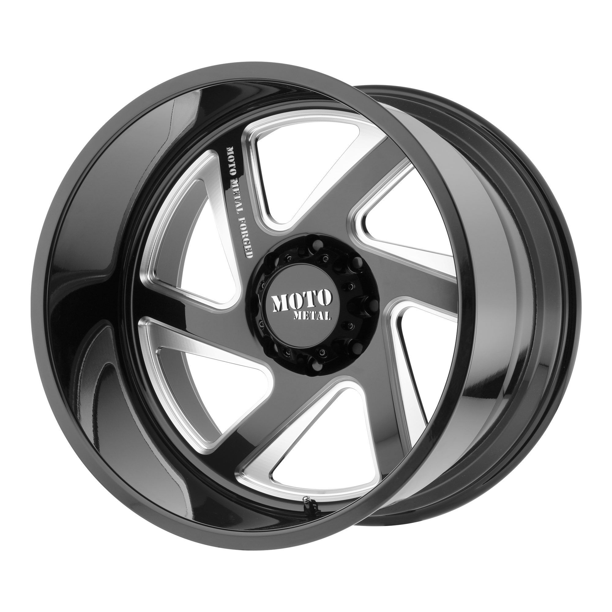 Moto Metal 22"x14" Non-Chrome Gloss Black Milled Custom Wheel ARSWCWMO40022450976NR