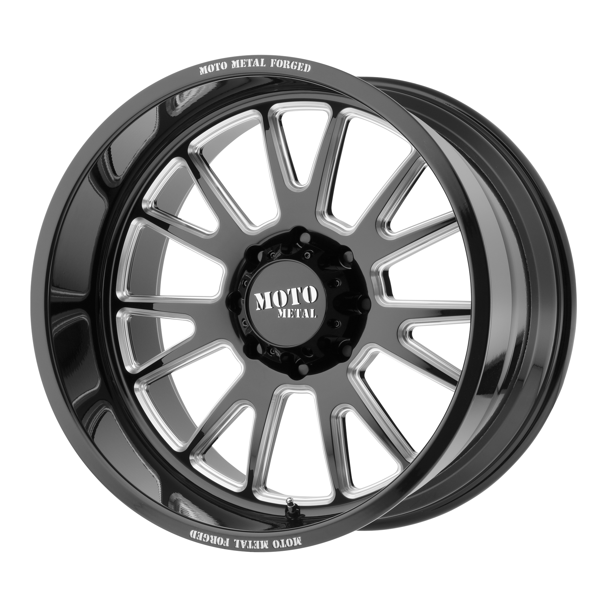 Moto Metal 22"x12" Non-Chrome Gloss Black Milled Custom Wheel ARSWCWMO40122288944N