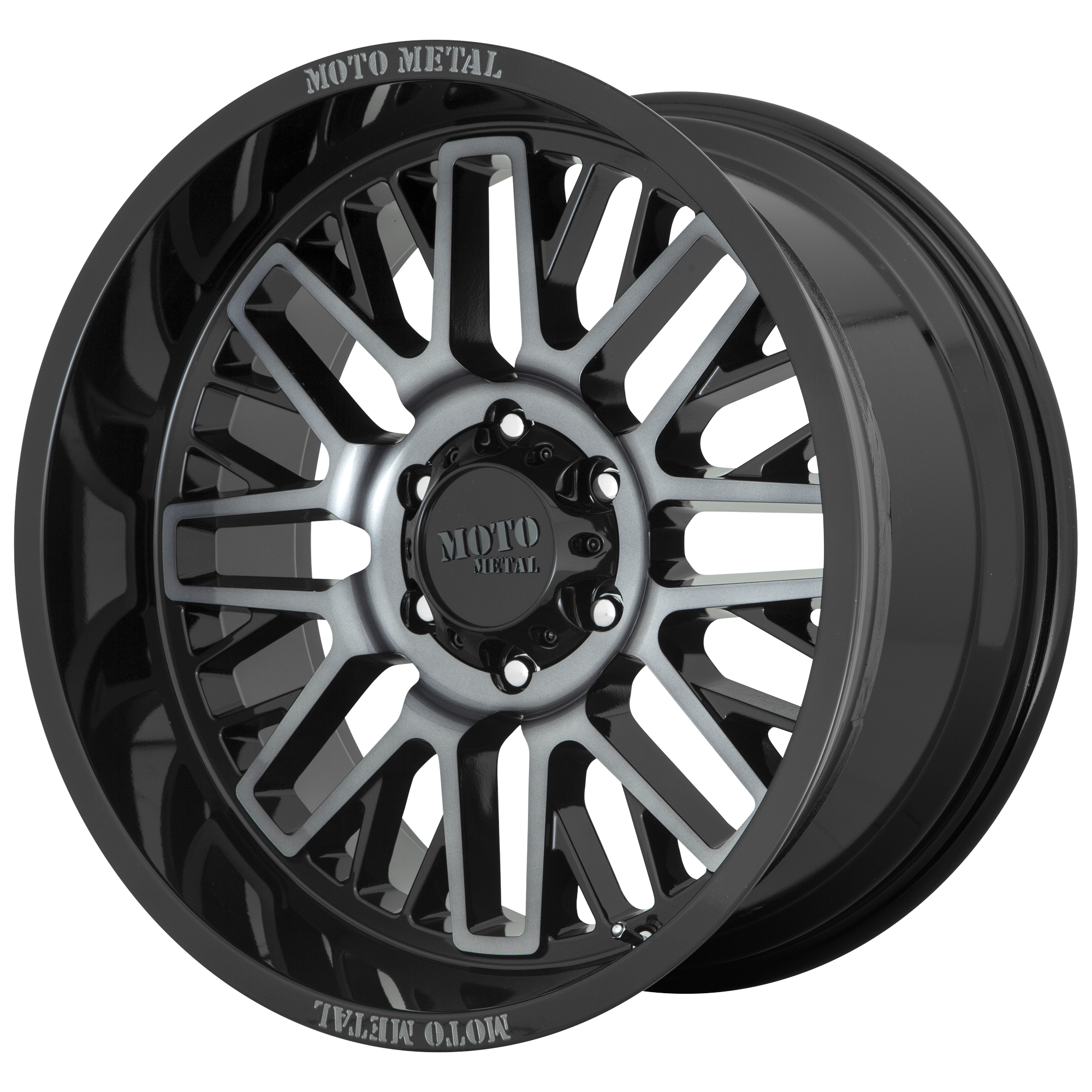 Moto Metal 22"x10" Non-Chrome Gloss Black Machined With Gray Tint Custom Wheel ARSWCWMO80222068418N