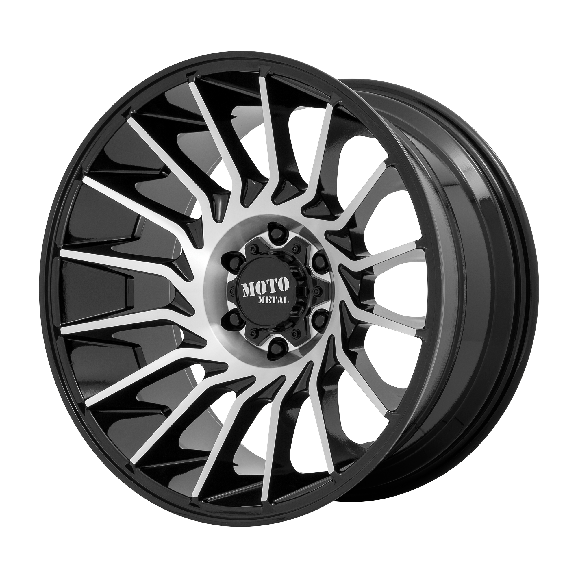 Moto Metal 22"x12" Non-Chrome Gloss Black Machined Custom Wheel ARSWCWMO80722268544N