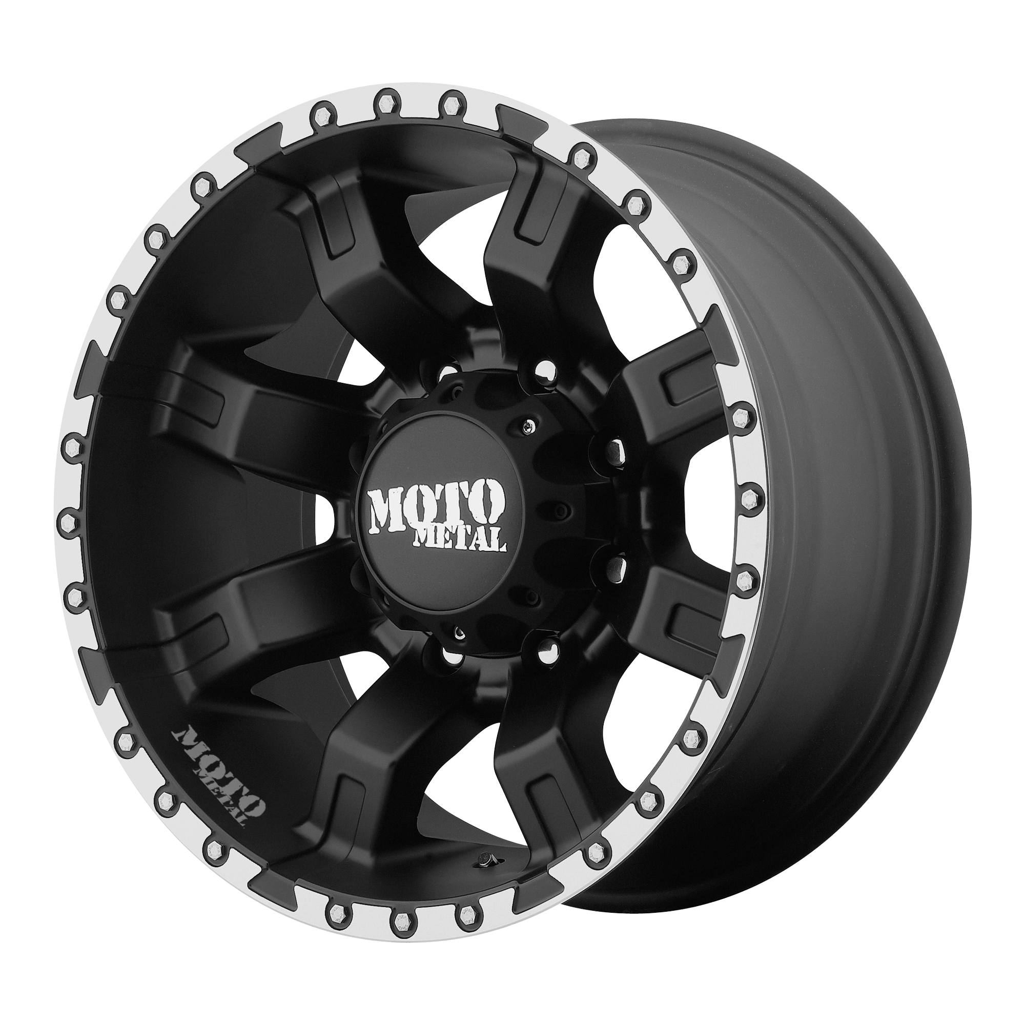 Moto Metal 20"x12" Non-Chrome Satin Black With Machined Flange Custom Wheel ARSWCWMO96821288544N