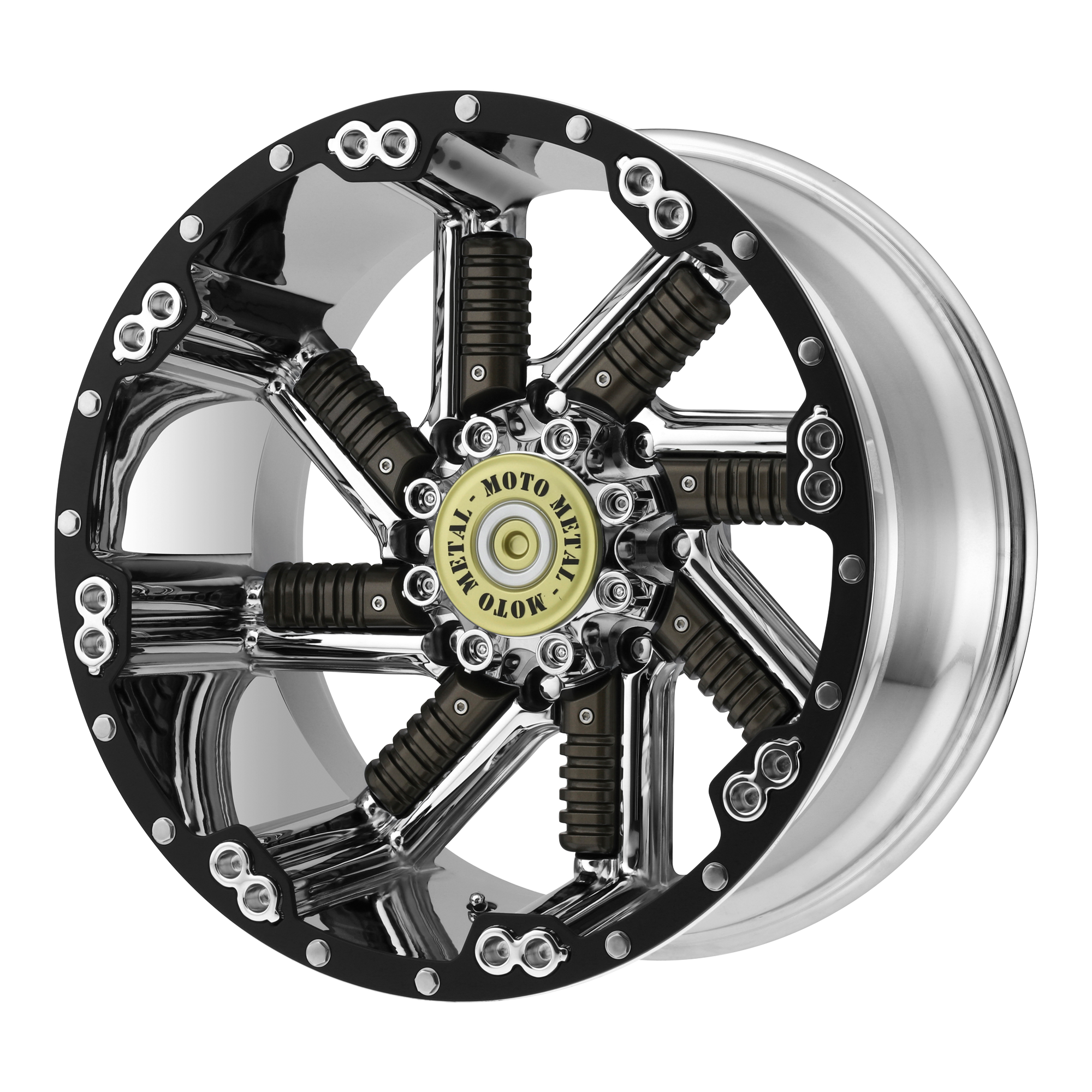 Moto Metal 20"x10" Non-Chrome Chrome with Gunmetal Inserts Custom Wheel ARSWCWMO97921080224N