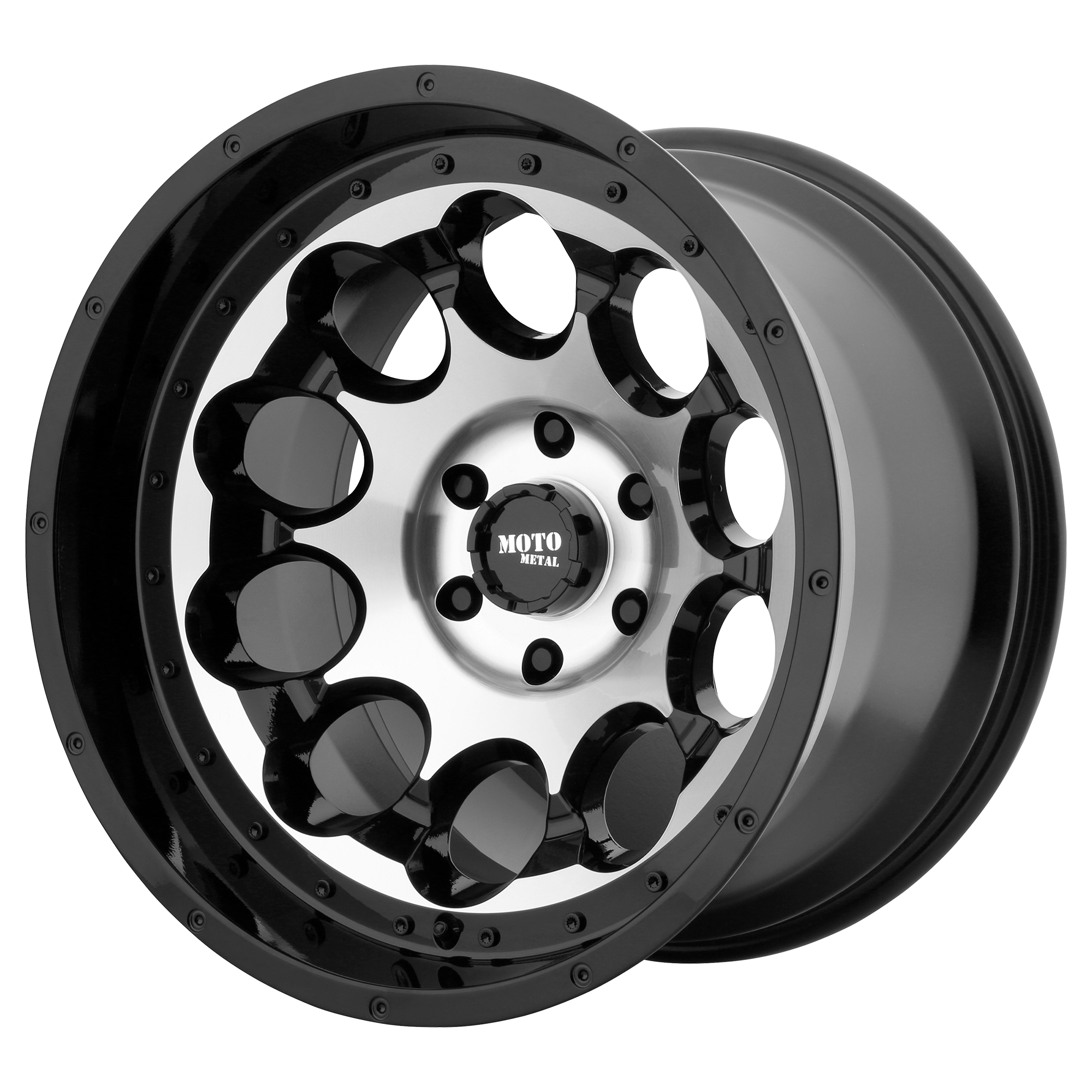 Moto Metal 20"x12" Non-Chrome Gloss Black Machined Custom Wheel ARSWCWMO99021250544N