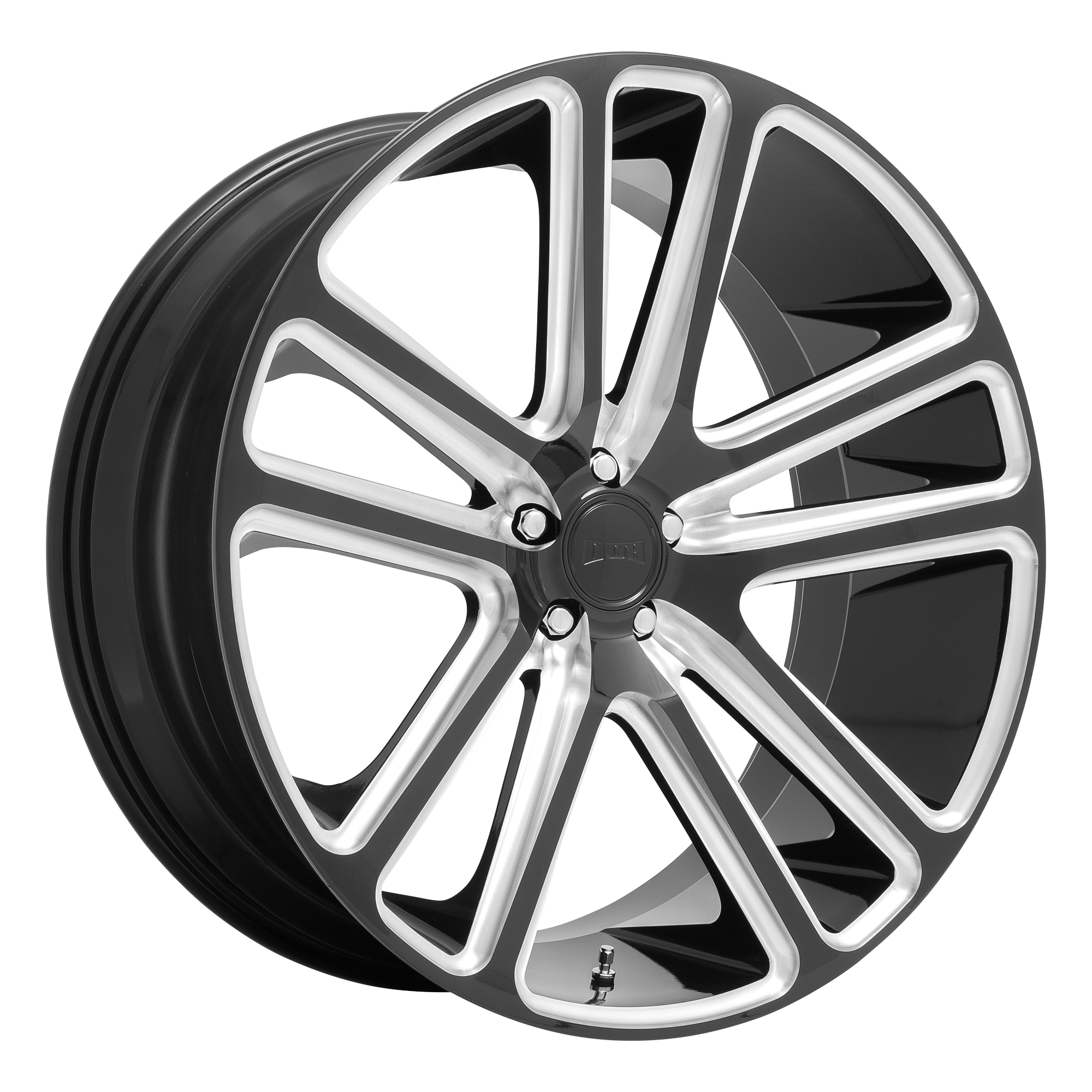 DUB 24"x10" Non-Chrome Gloss Black Milled Custom Wheel ARSWCWS2552400B425