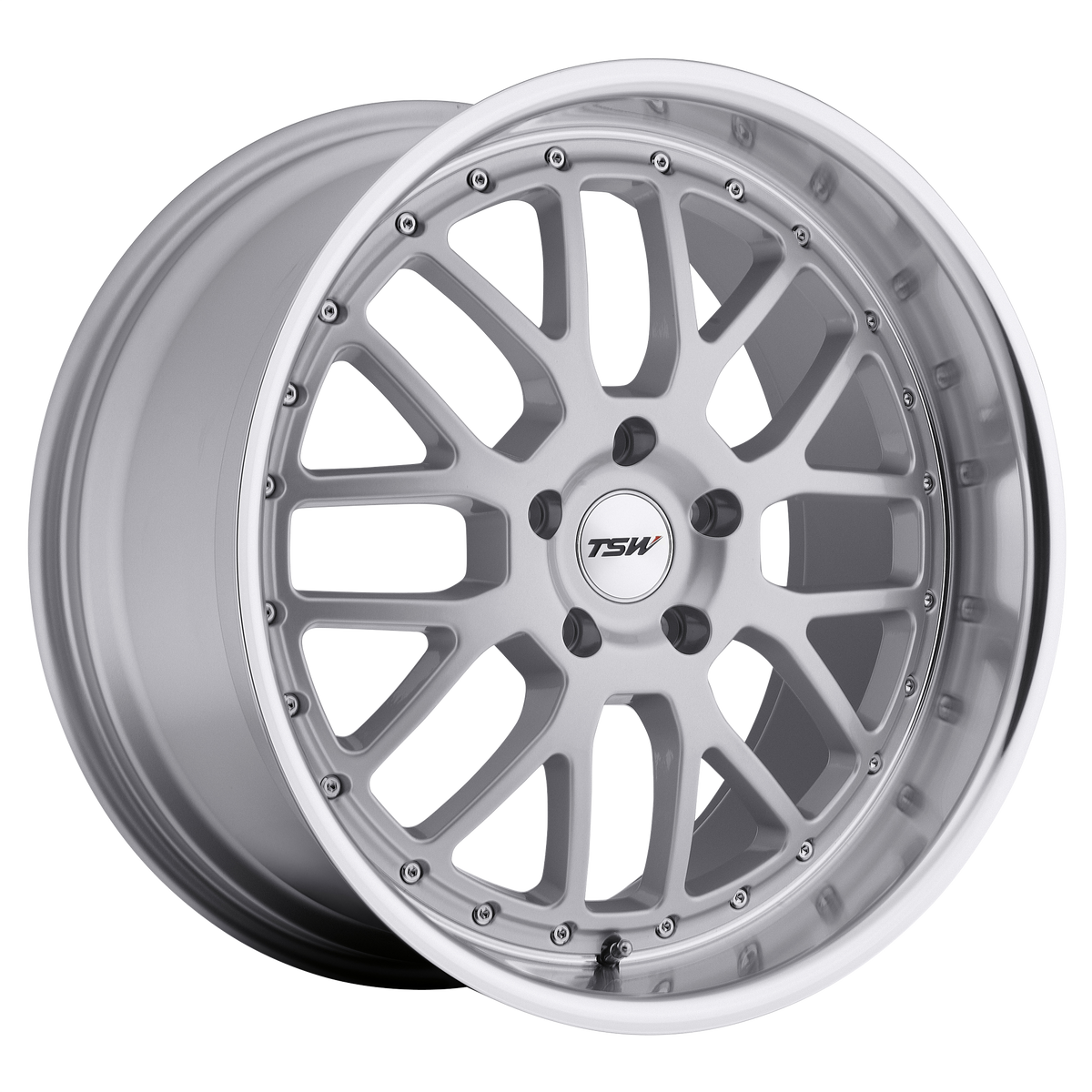 TSW 18"x8" Non-Chrome Silver with Mirror Cut Lip Custom Wheel ARSWCW1880VAL205114S76