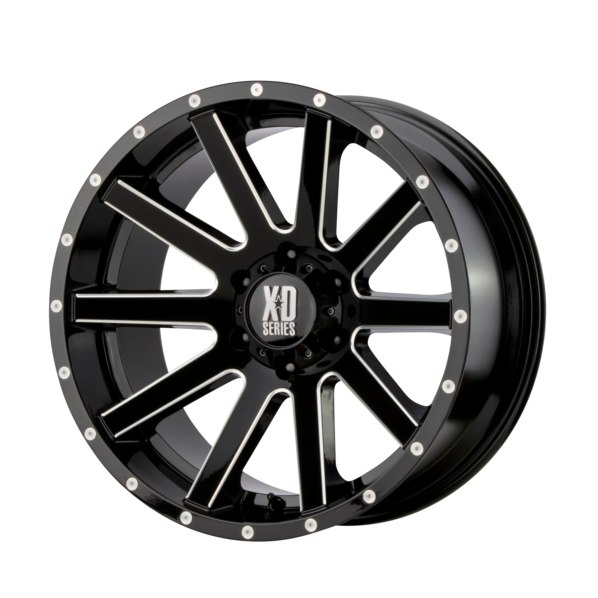 XD 20"x10" Non-Chrome Gloss Black Milled Custom Wheel ARSWCWXD81821063324N