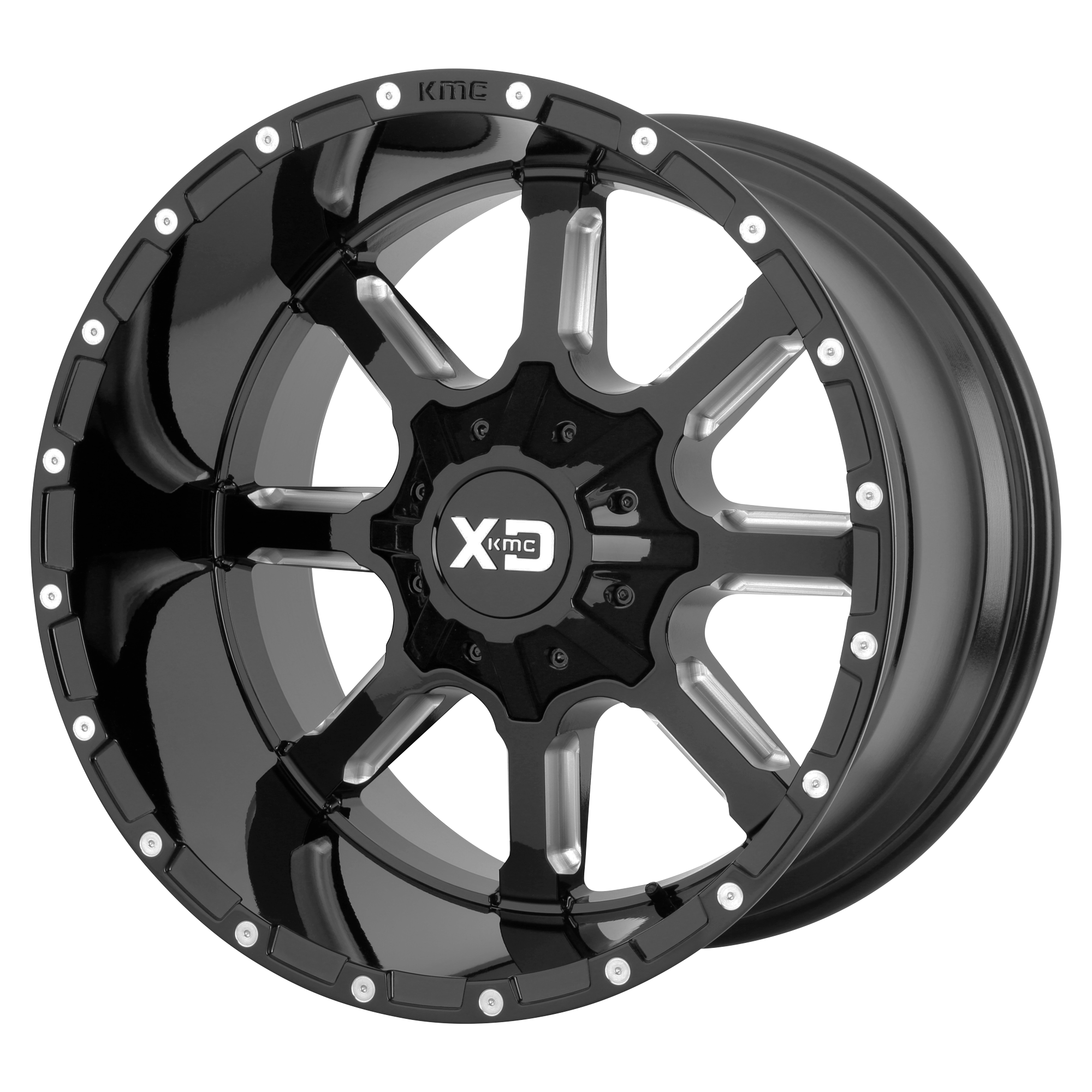 XD 20"x12" Non-Chrome Gloss Black Milled Custom Wheel ARSWCWXD83821235344N