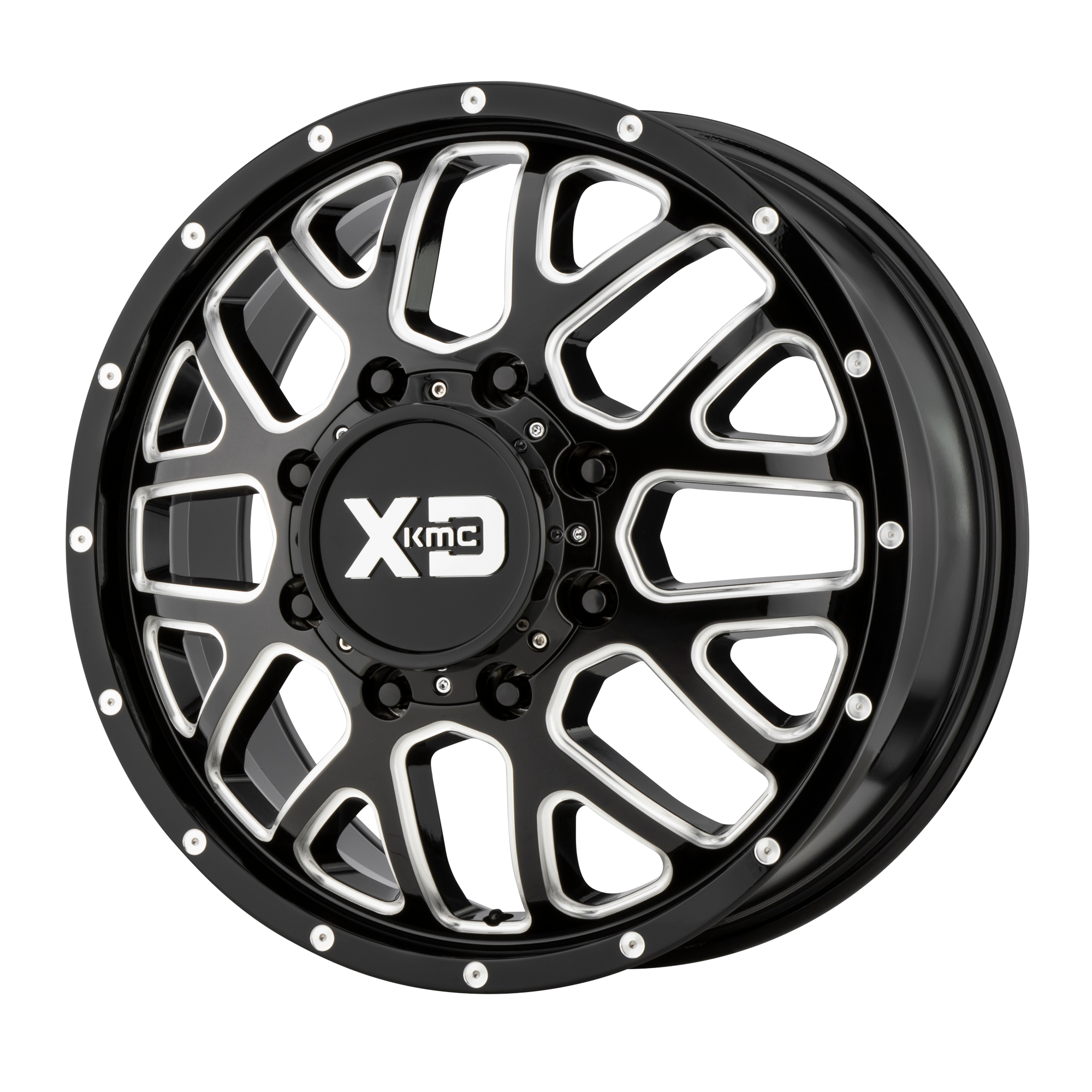 XD 17"x6.5" Non-Chrome Gloss Black Milled Front Custom Wheel ARSWCWXD843765803111