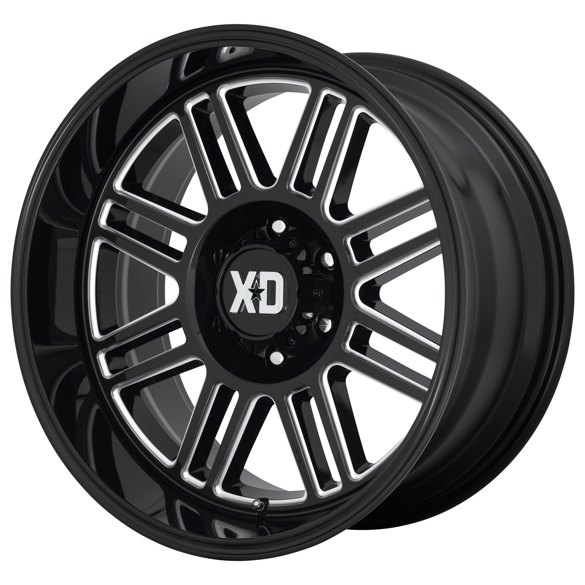 XD 22"x10" Non-Chrome Gloss Black Milled Custom Wheel ARSWCWXD85022080318N