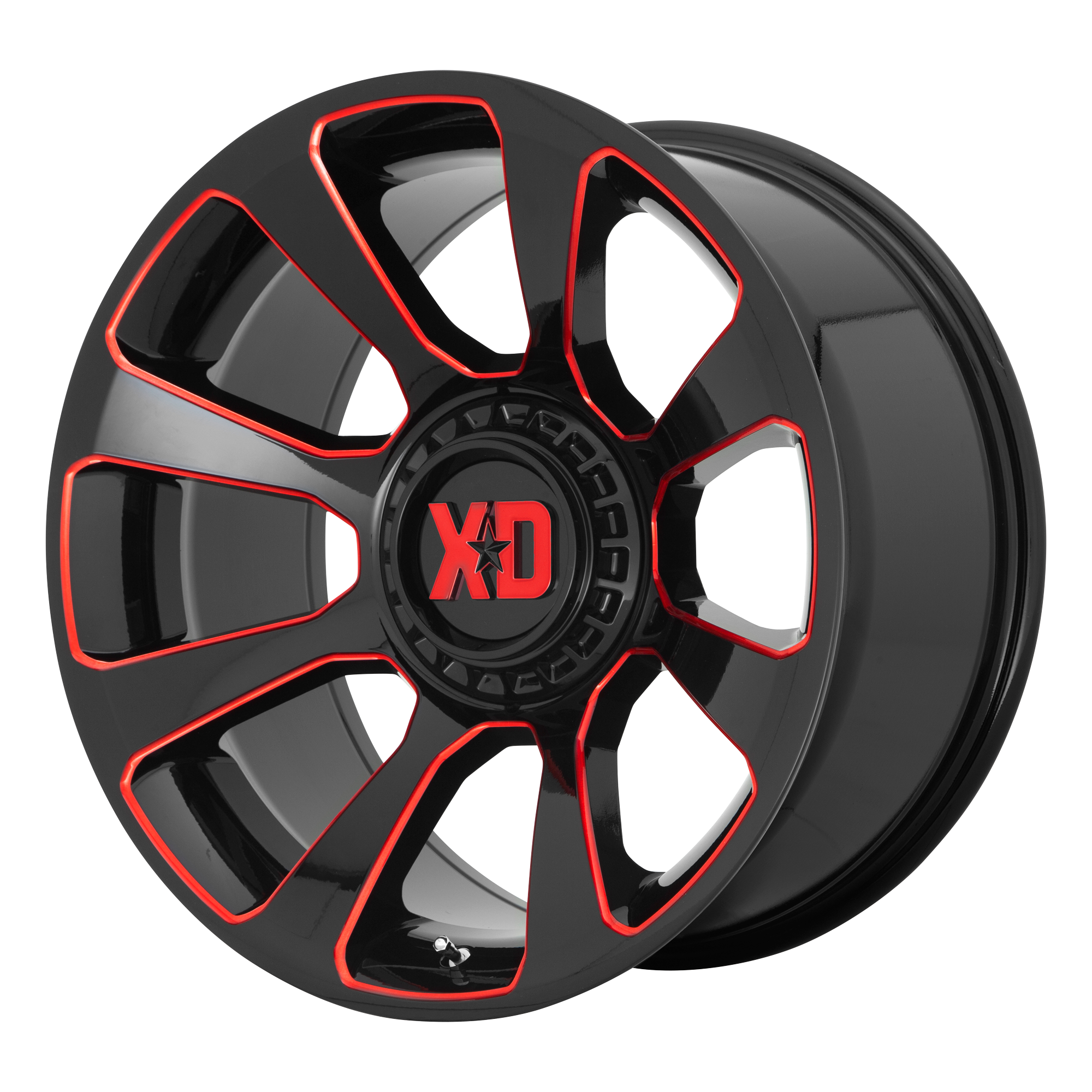 XD 20"x9" Non-Chrome Gloss Black Milled With Red Tint Custom Wheel ARSWCWXD85429086900