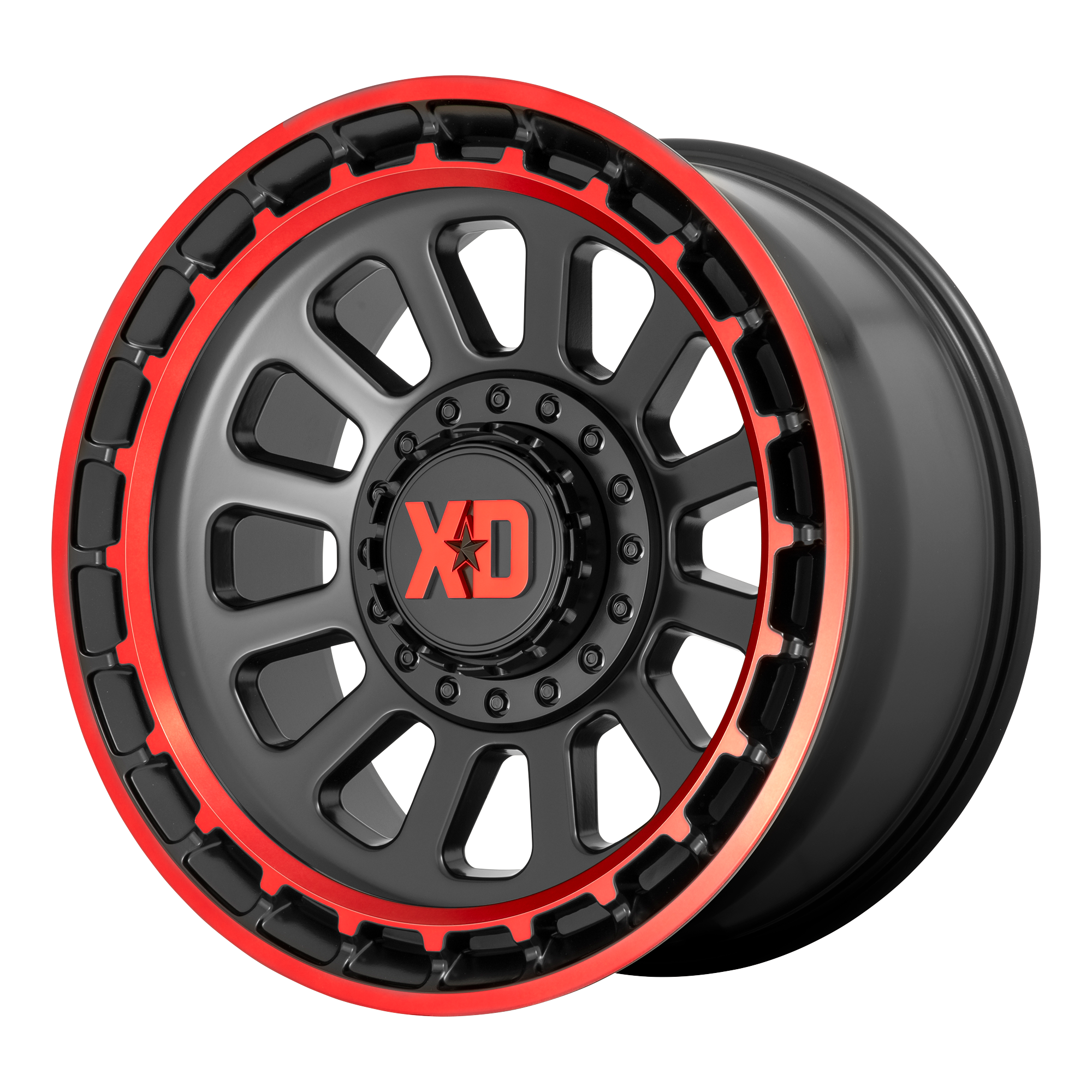XD 17"x9" Non-Chrome Satin Black Machined Lip With Red Tint Custom Wheel ARSWCWXD85679067900
