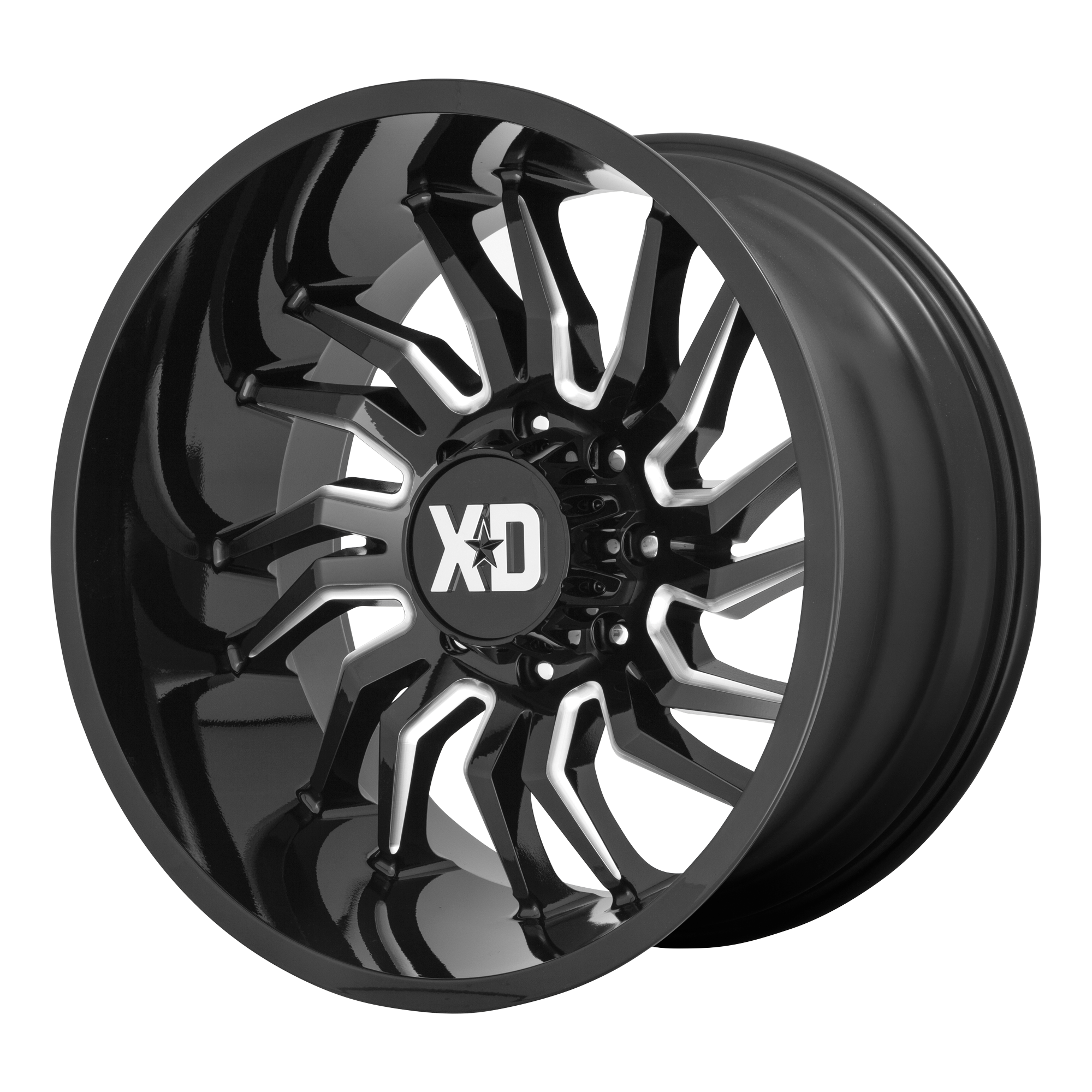 XD 22"x10" Non-Chrome Gloss Black Milled Custom Wheel ARSWCWXD85822068318N