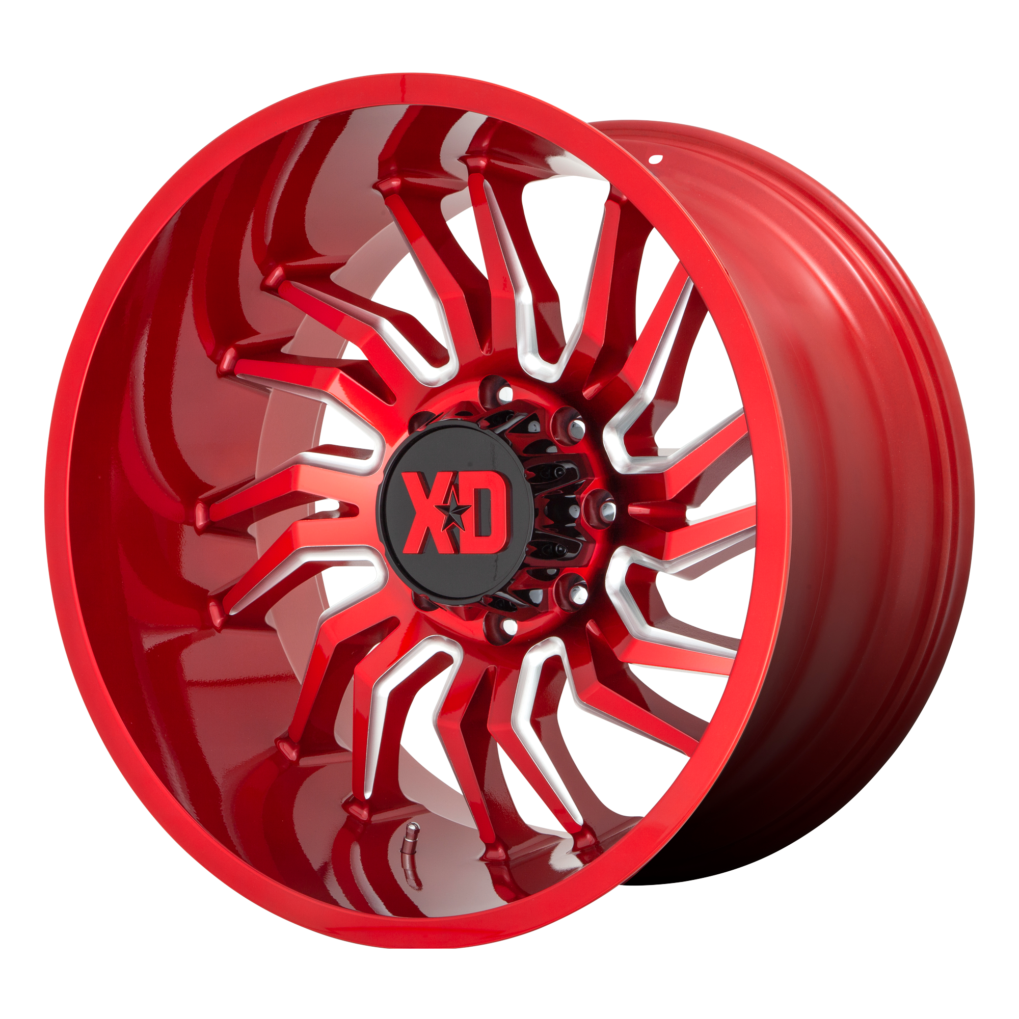XD 22"x12" Non-Chrome Candy Red Milled Custom Wheel ARSWCWXD85822263944N