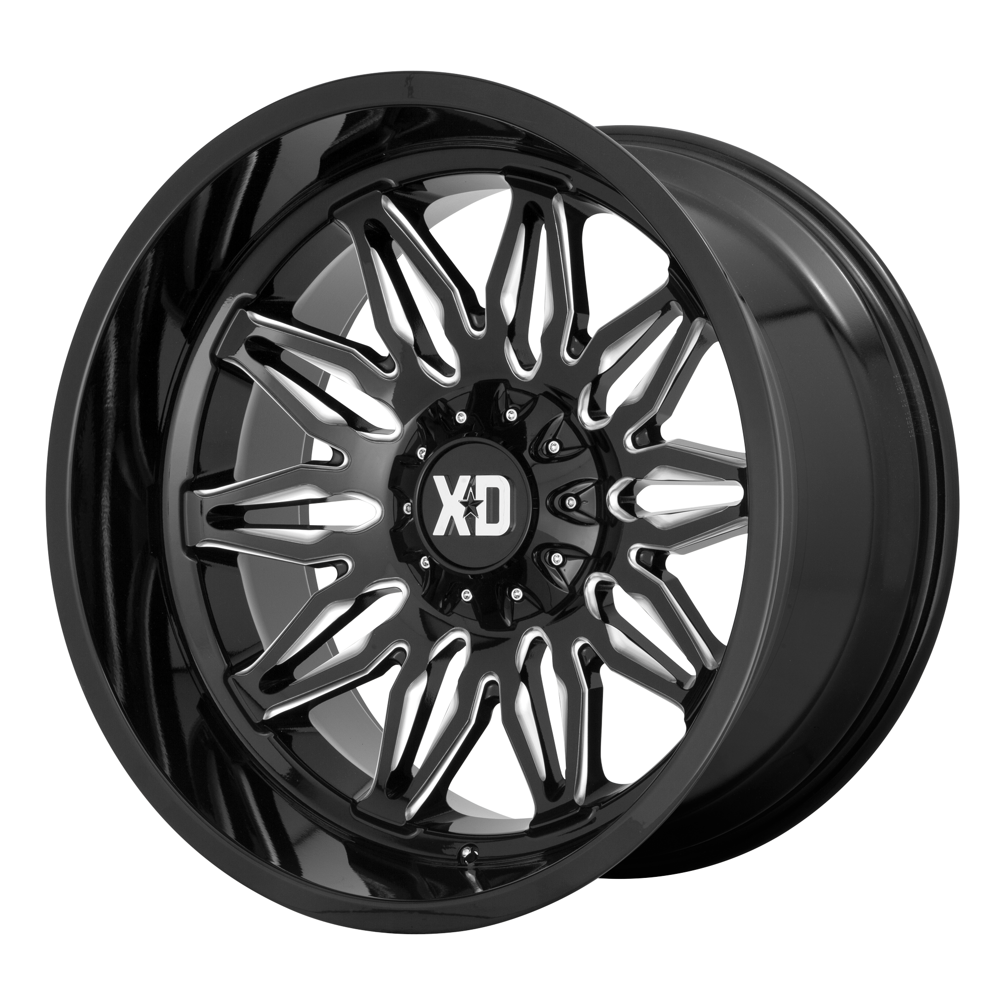 XD 22"x12" Non-Chrome Gloss Black Milled Custom Wheel ARSWCWXD85922267344N