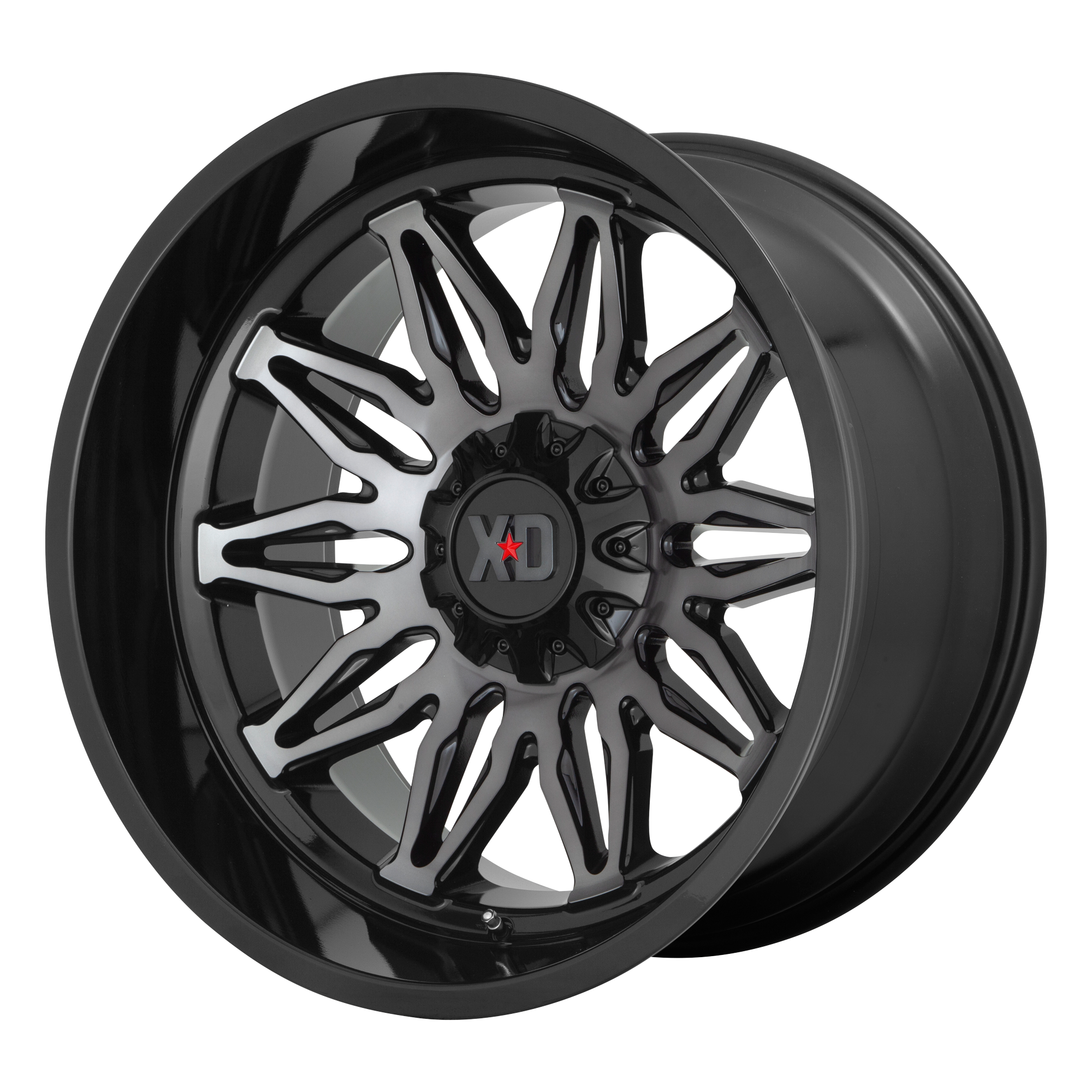 XD 22"x10" Non-Chrome Gloss Black Machined With Gray Tint Custom Wheel ARSWCWXD85922035418N