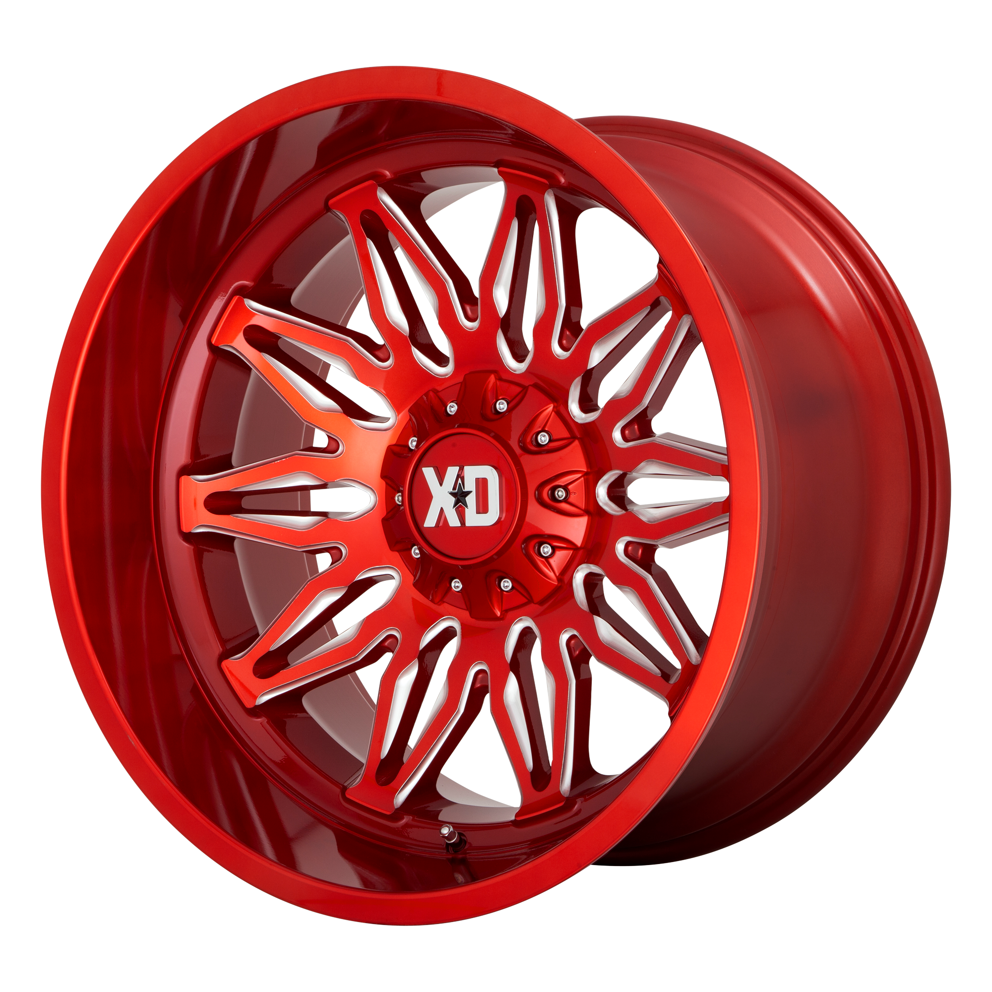 XD 20"x10" Non-Chrome Candy Red Milled Custom Wheel ARSWCWXD85921067918N