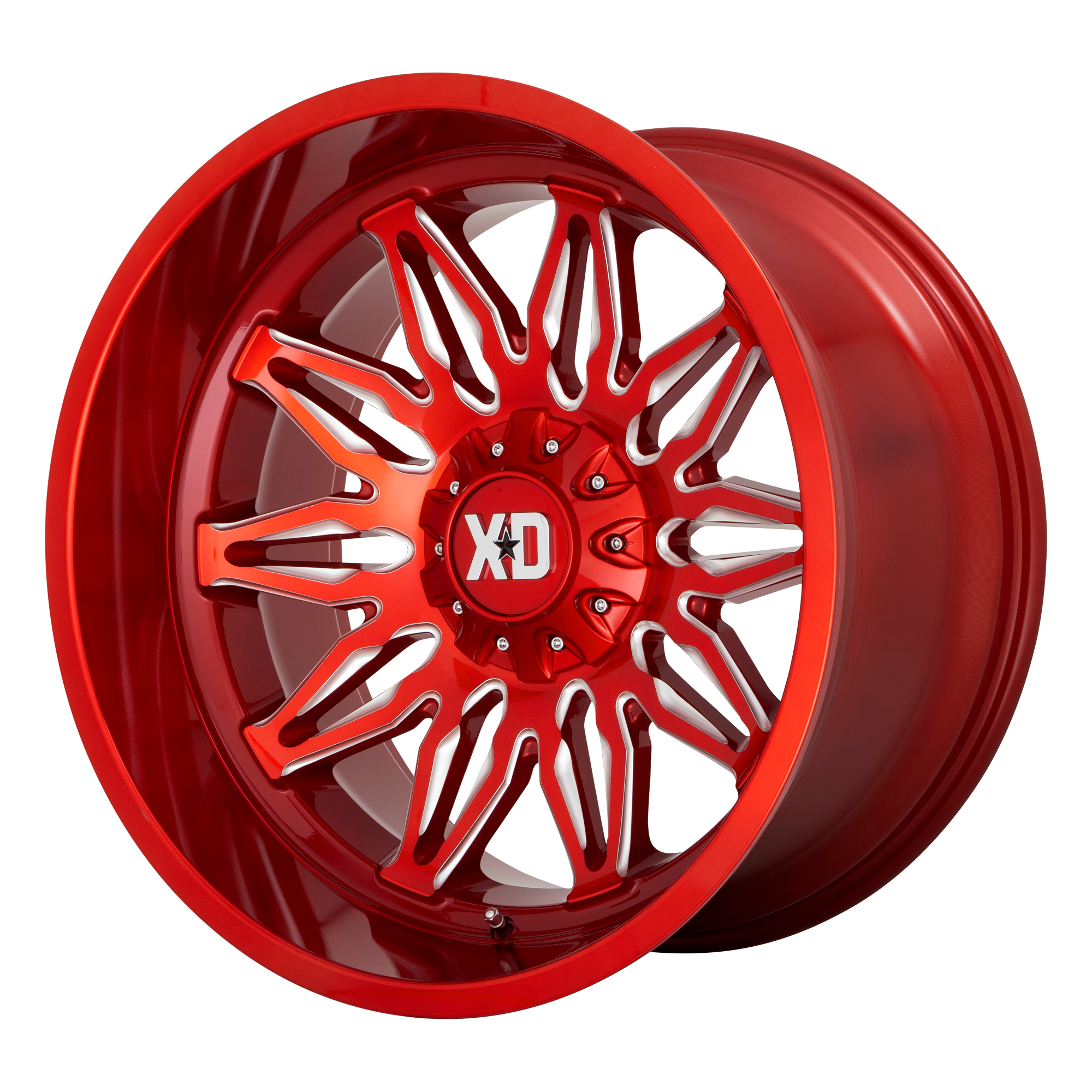 XD 22"x10" Non-Chrome Candy Red Milled Custom Wheel ARSWCWXD85922035918N