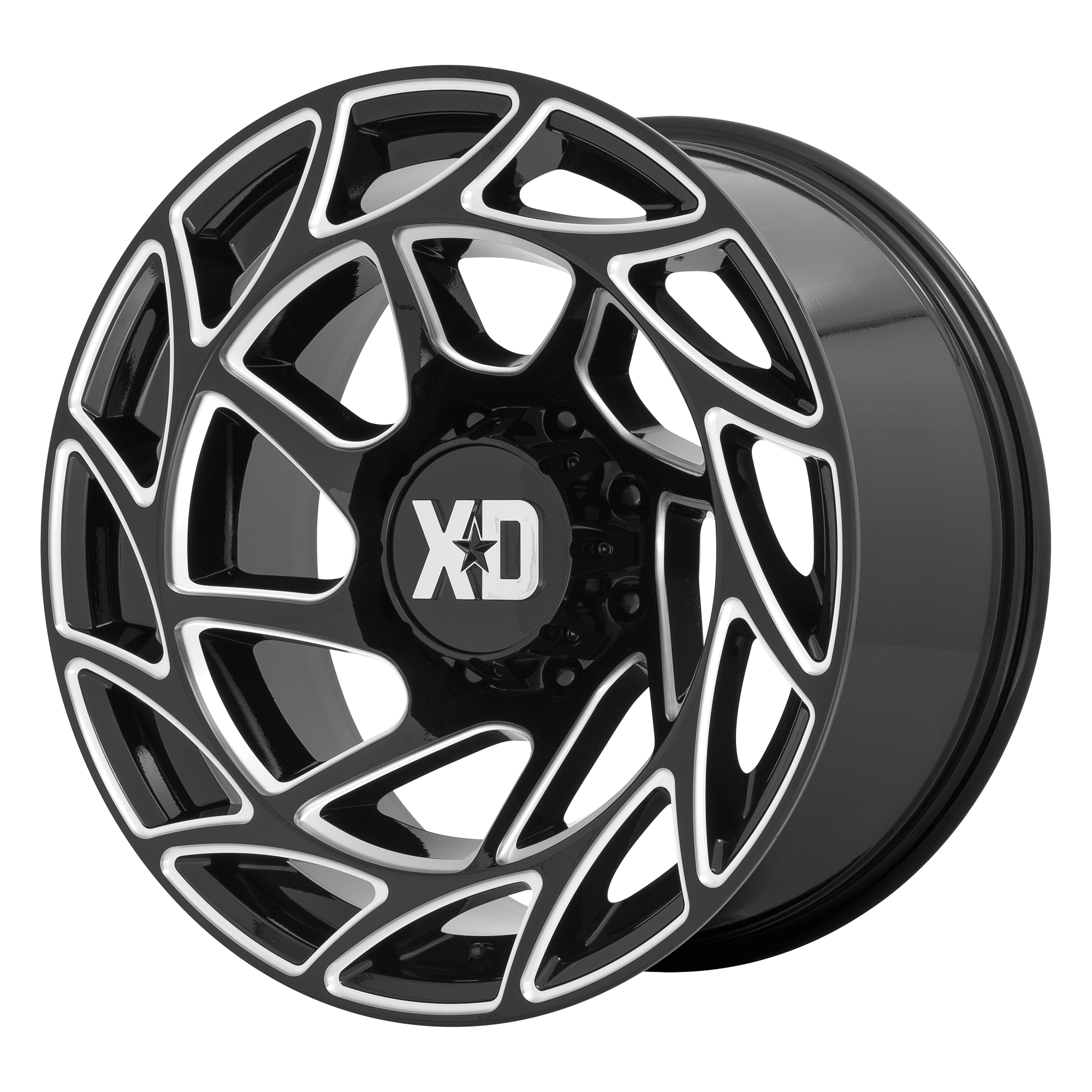 XD 20"x10" Non-Chrome Gloss Black Milled Custom Wheel ARSWCWXD86021050318N