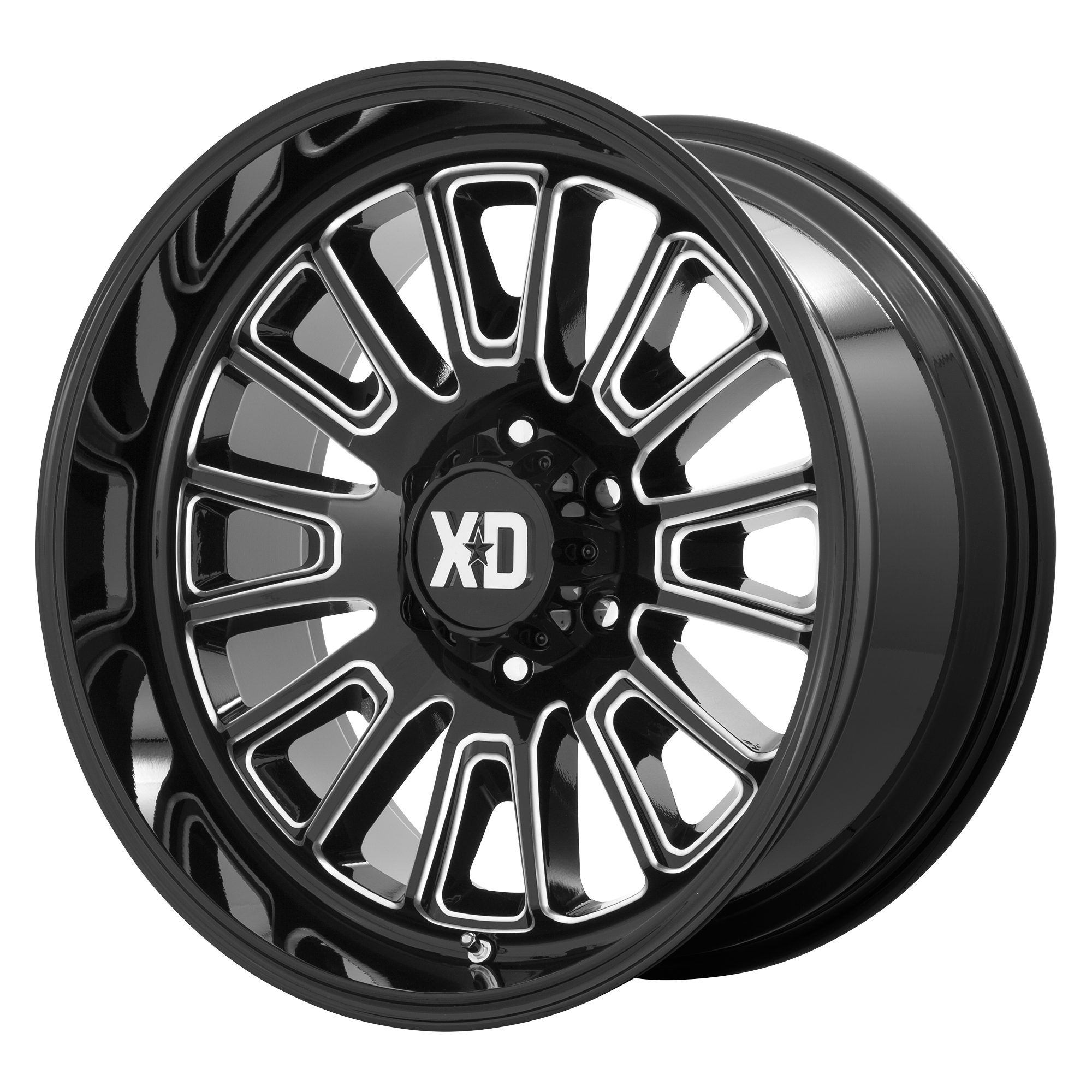 XD 20"x10" Non-Chrome Gloss Black Milled Custom Wheel ARSWCWXD86421068318N
