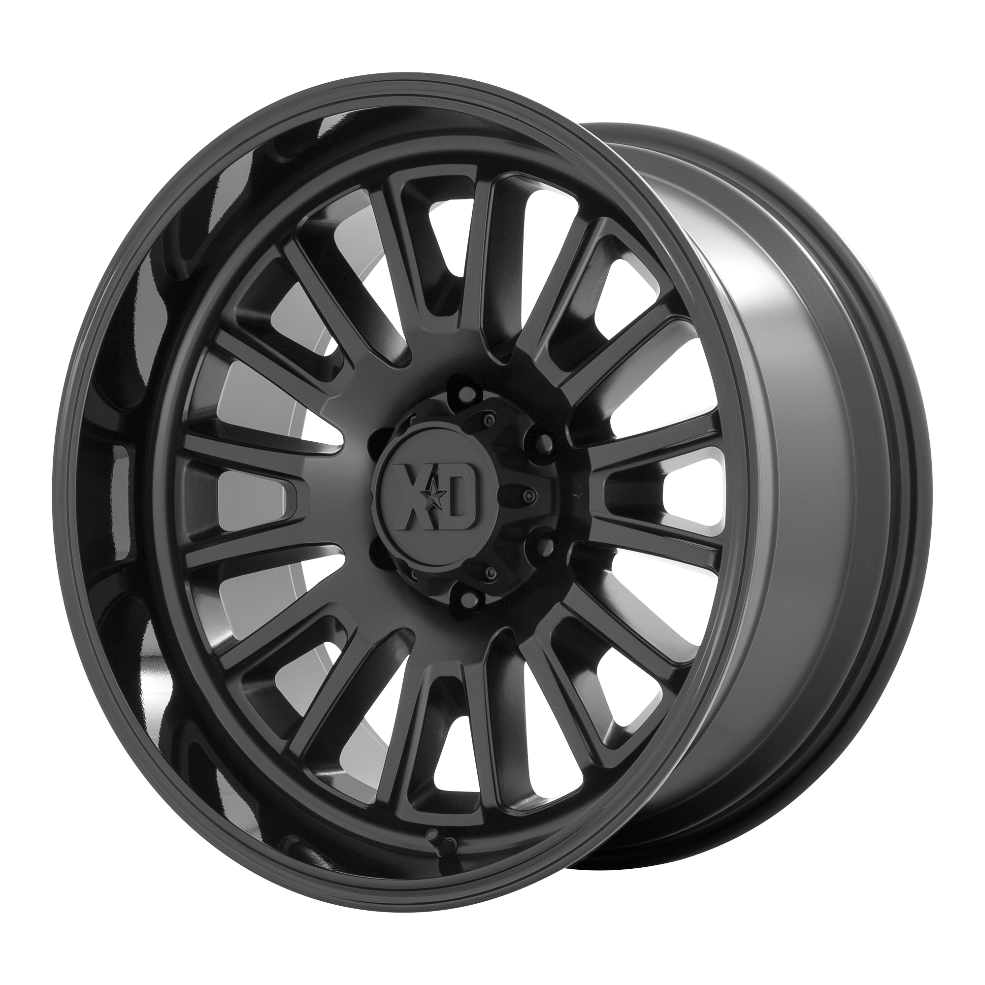 XD 24"x12" Non-Chrome Satin Black With Gloss Black Lip Custom Wheel ARSWCWXD86424268744N