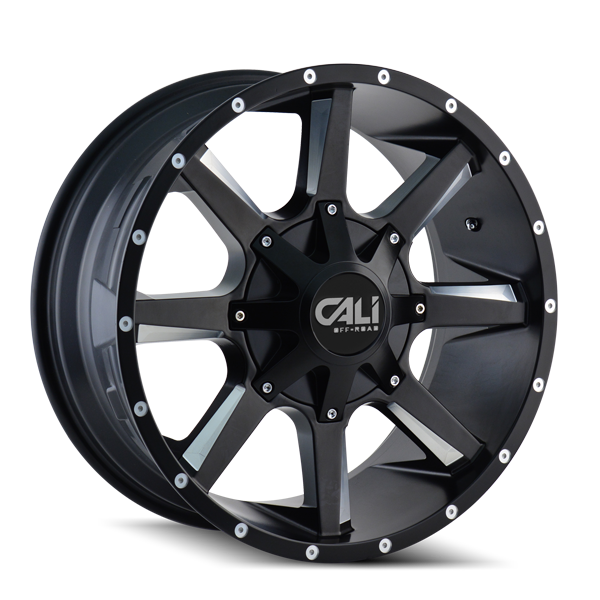 Cali Off-Road 22"x12" Non-Chrome Satin Black/Milled Spokes Custom Wheel ARSWCW910022237M