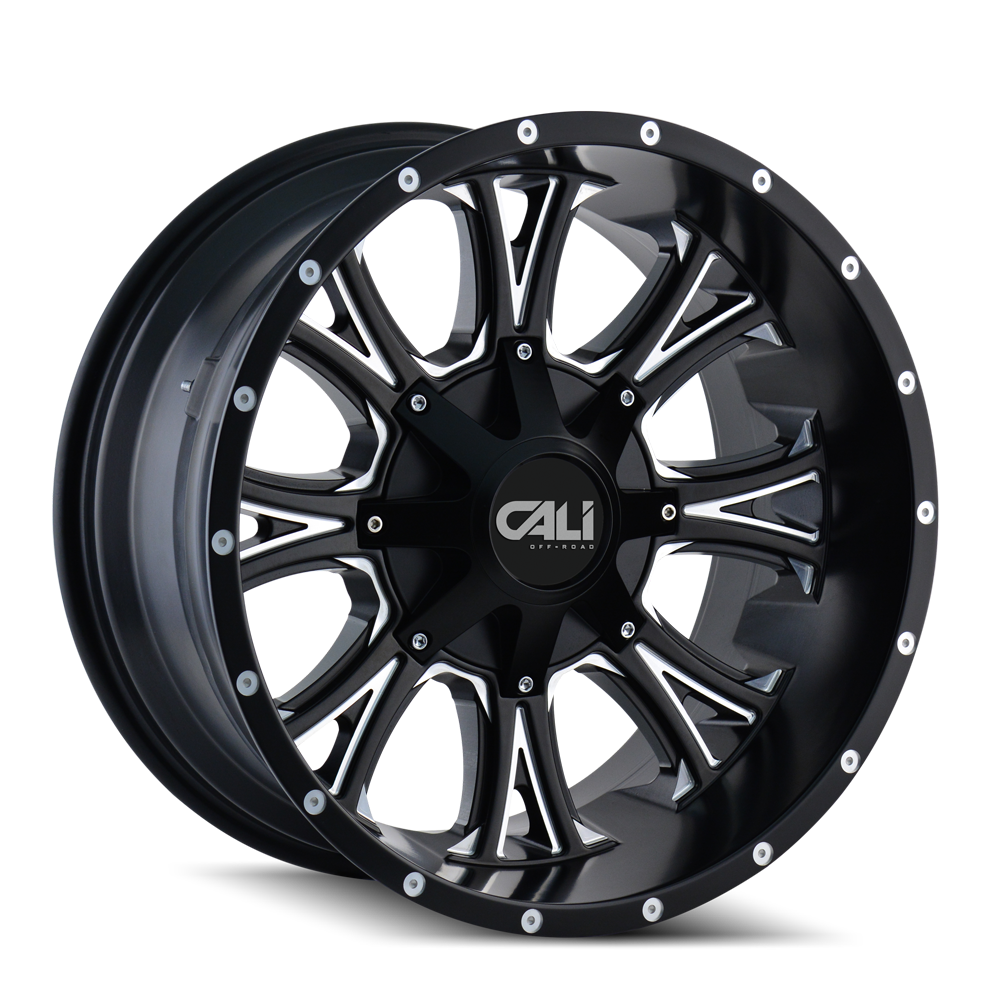 Cali Off-Road 22"x14" Non-Chrome Satin Black/Milled Spokes Custom Wheel ARSWCW910122437M