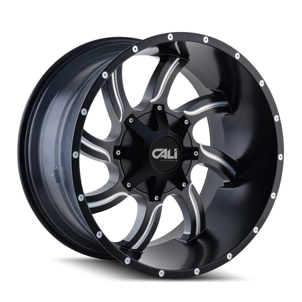 Cali Off-Road 22"x12" Non-Chrome Satin Black/Milled Spokes Custom Wheel ARSWCW910222237M