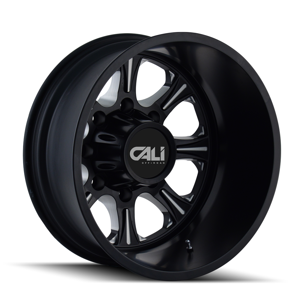 Cali Off-Road 22"x8.25" Non-Chrome Rear Black/Milled Spokes Custom Wheel ARSWCW910522870BR