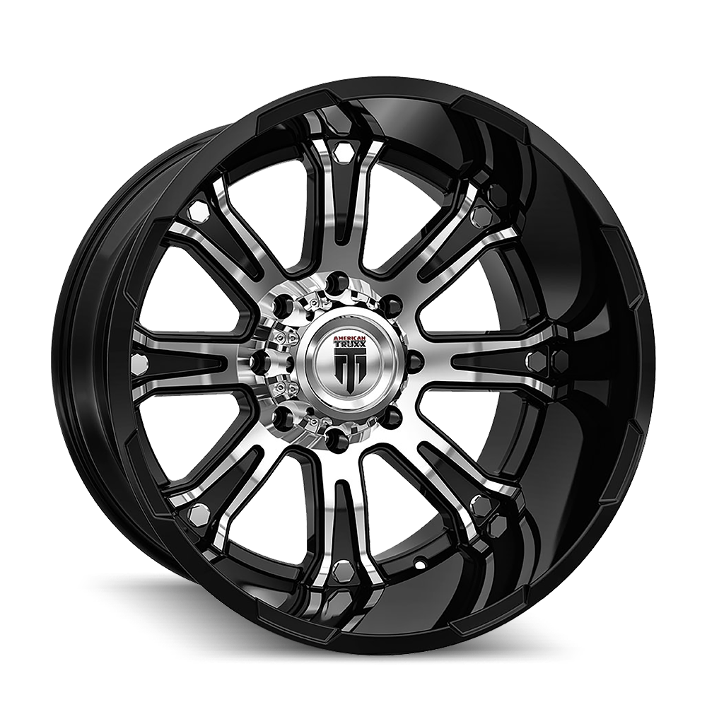 American Truxx 22"x14" Non-Chrome Black/Machined Custom Wheel ARSWCWAT15422436BM76