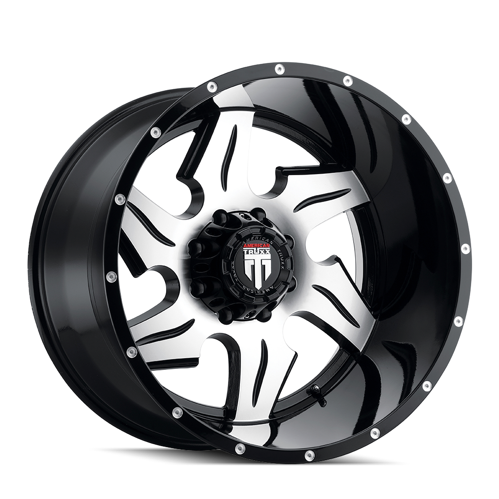 American Truxx 22"x14" Non-Chrome Black/Machined Custom Wheel ARSWCWAT16322470BM76