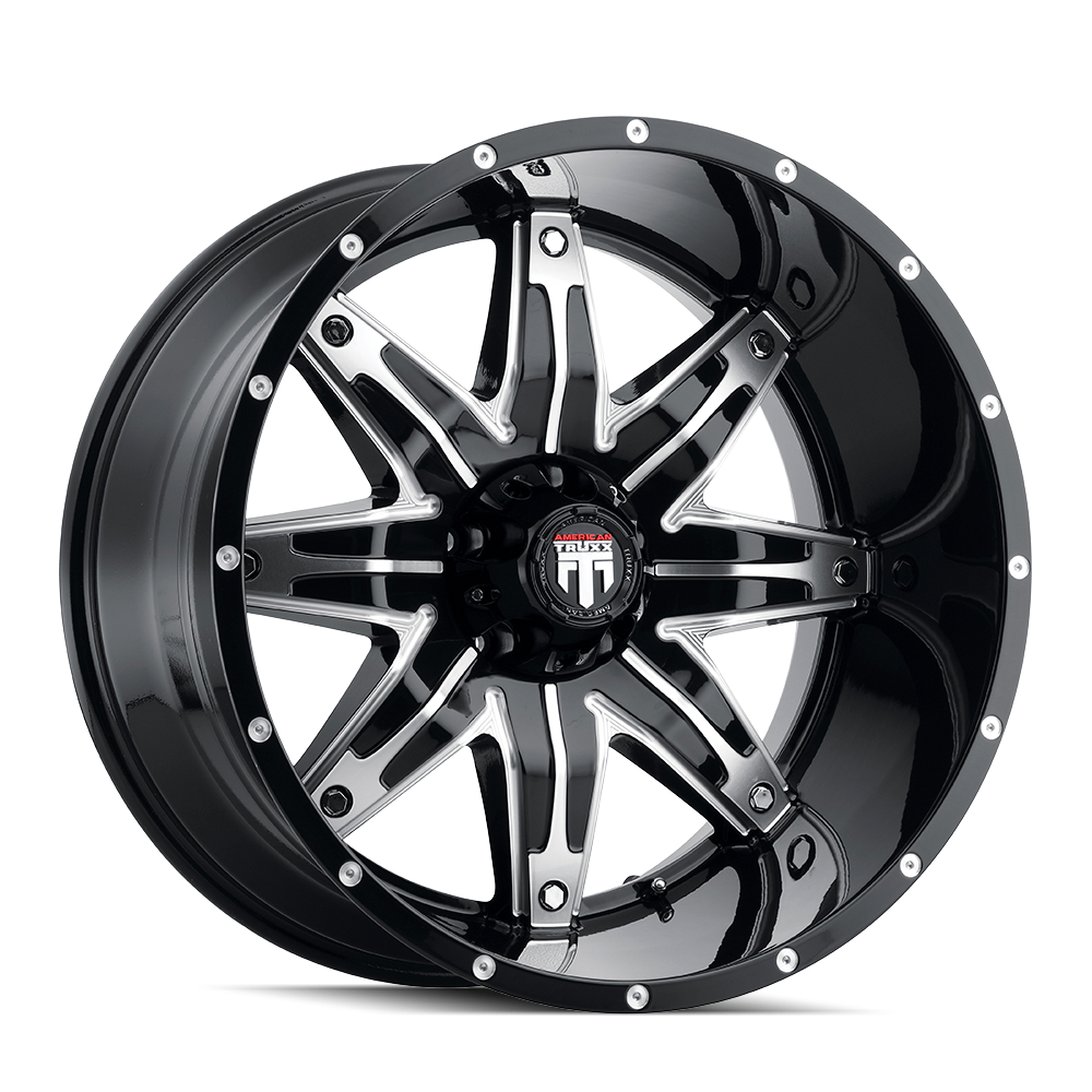 American Truxx 20"x10" Non-Chrome Black/Machined Custom Wheel ARSWCWAT1852136BM24