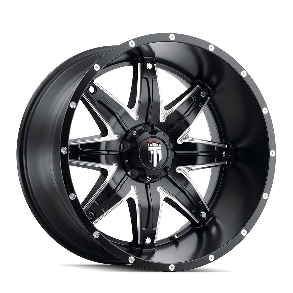 American Truxx 20"x10" Non-Chrome Black/Milled Custom Wheel ARSWCWAT1852136M24