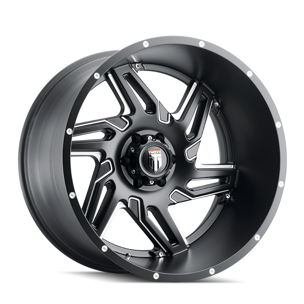 American Truxx 24"x14" Non-Chrome Black/Milled Custom Wheel ARSWCWAT18624481M76