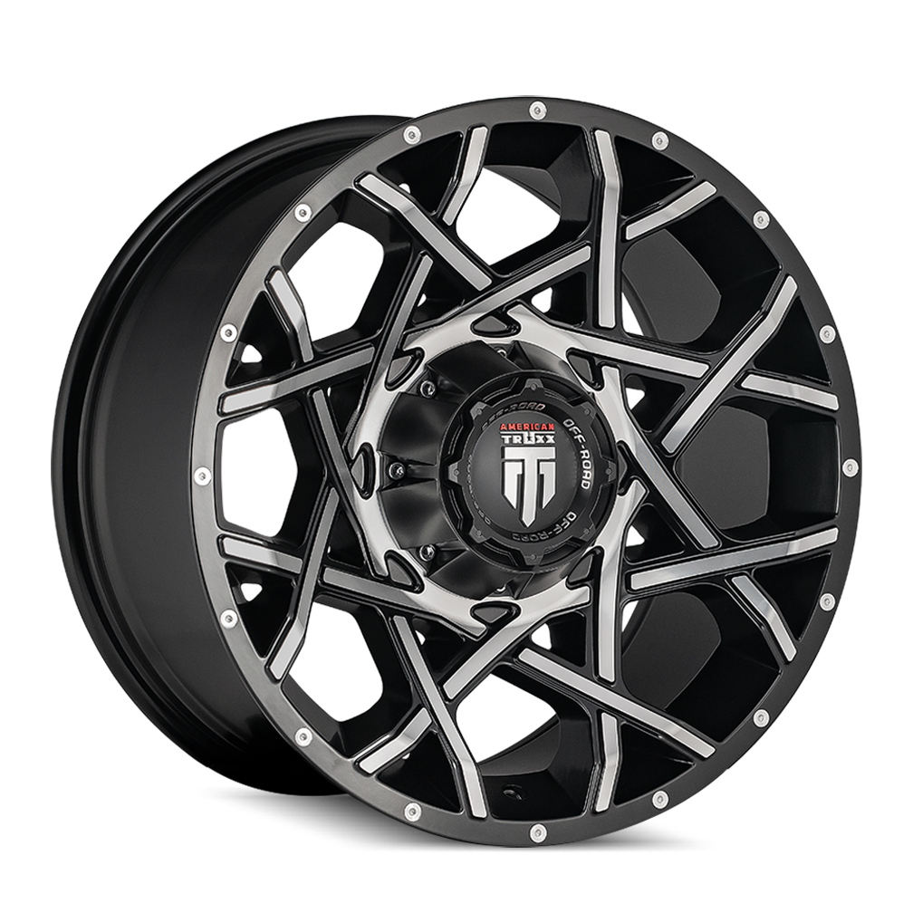 American Truxx 20"x12" Non-Chrome Black/Machined Custom Wheel ARSWCWAT19012237BM44