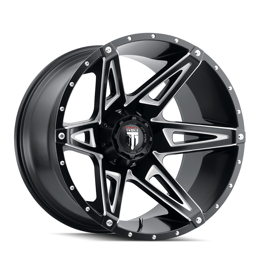 American Truxx 22"x14" Non-Chrome Black/Milled Custom Wheel ARSWCWAT190222452M76