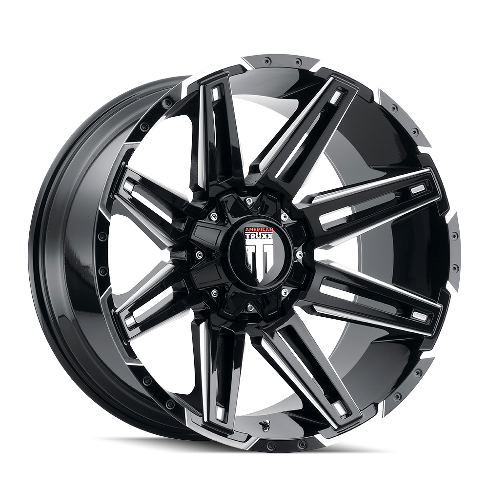 American Truxx 22"x12" Non-Chrome Black/Milled Custom Wheel ARSWCWAT190322252M44