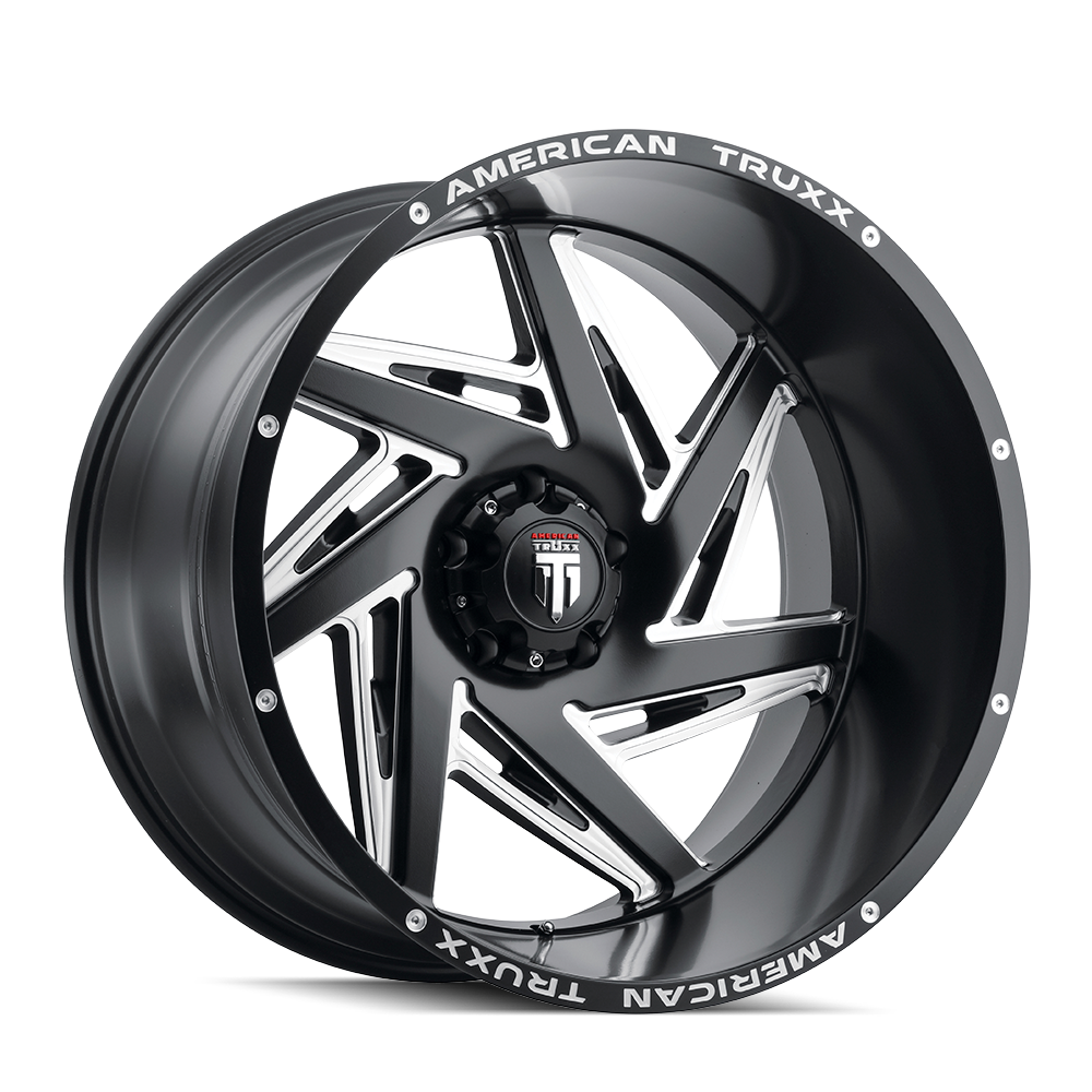 American Truxx 22"x12" Non-Chrome Black/Milled Custom Wheel ARSWCWAT190622250M44