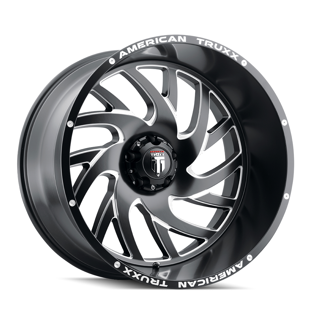 American Truxx 22"x12" Non-Chrome Black/Milled Custom Wheel ARSWCWAT190722250M44