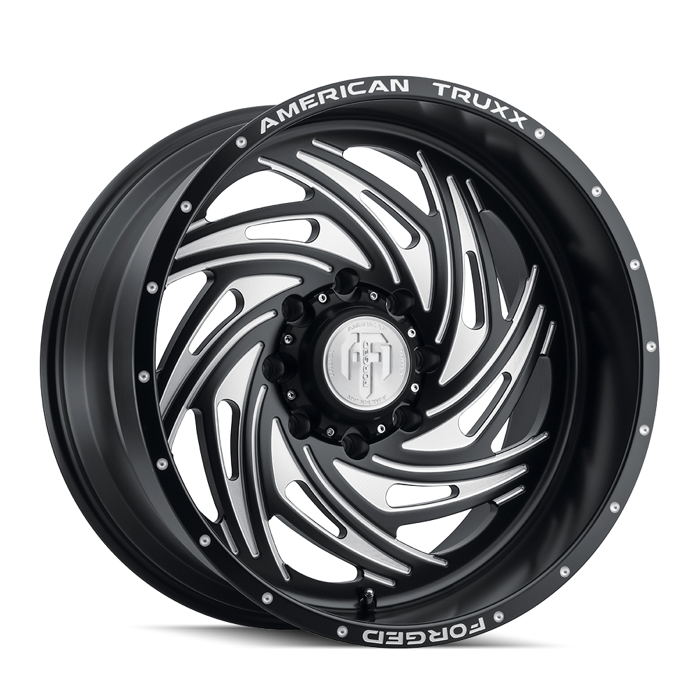 American Truxx Forged 22"x12" Non-Chrome Matte Black/Milled Custom Wheel ARSWCWATF19112228144M