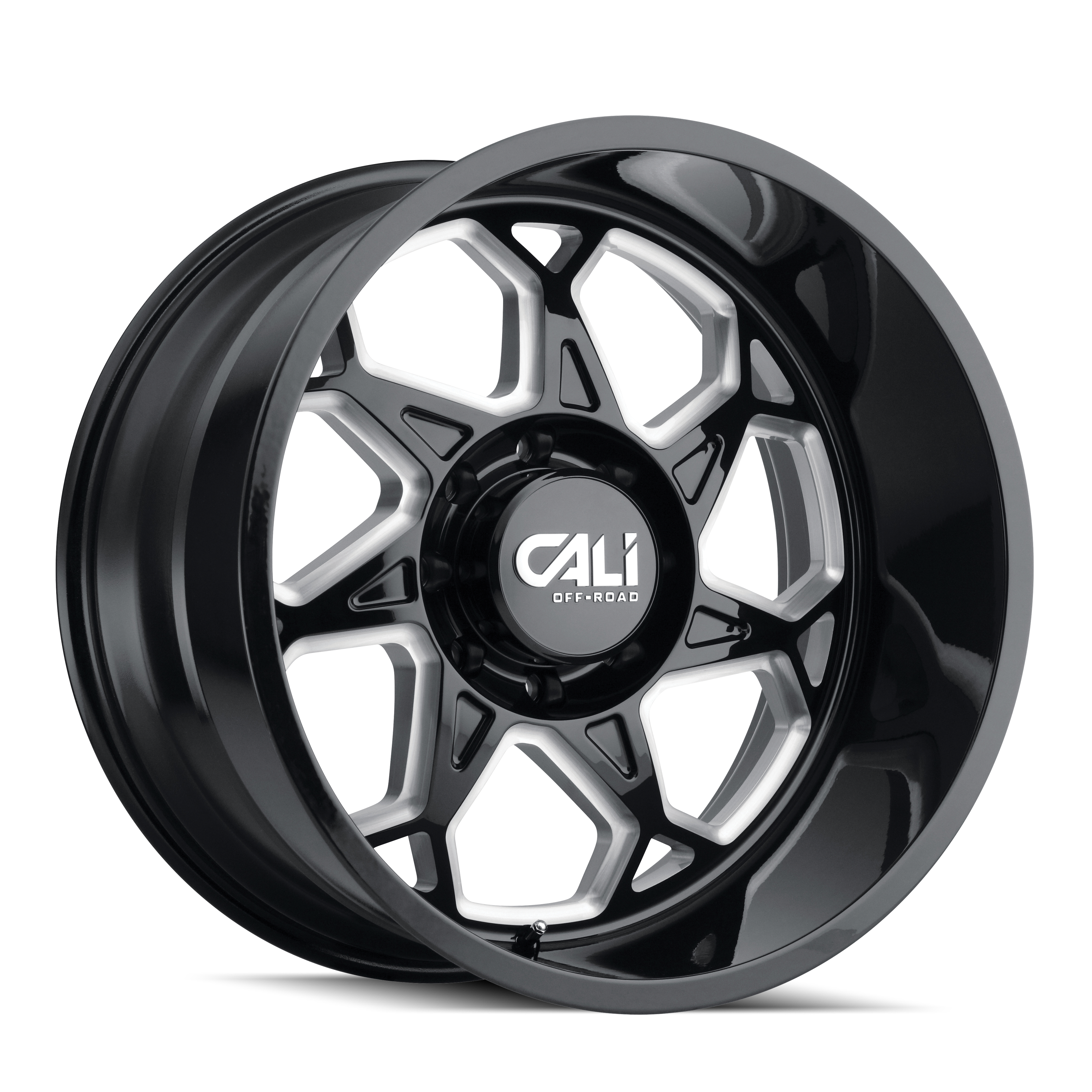 Cali Off-Road 20"x10" Non-Chrome Gloss Black/Milled Spokes Custom Wheel ARSWCW91112136BM