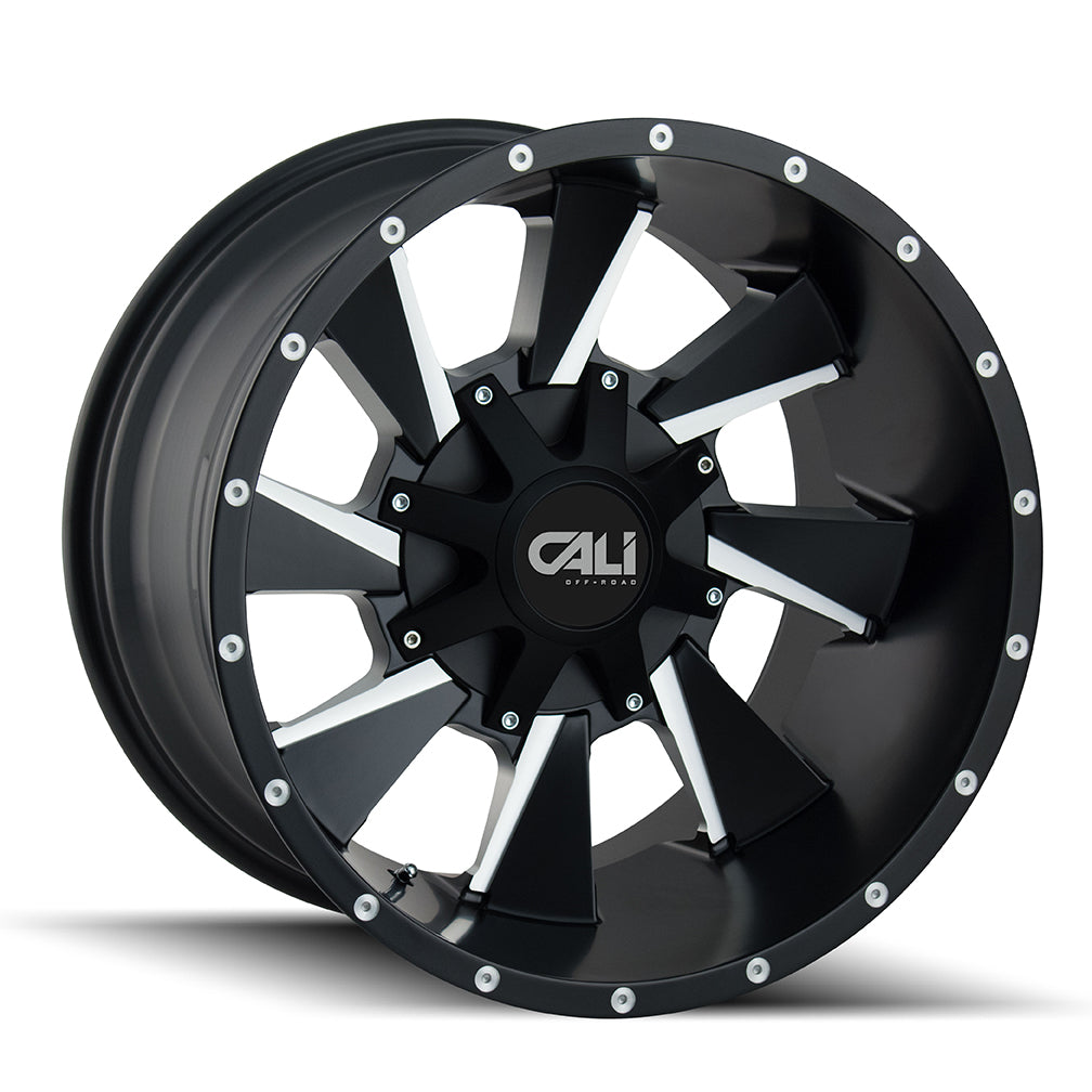 Cali Off-Road 24"x12" Non-Chrome Satin Black/Milled Spokes Custom Wheel ARSWCW910624237M47