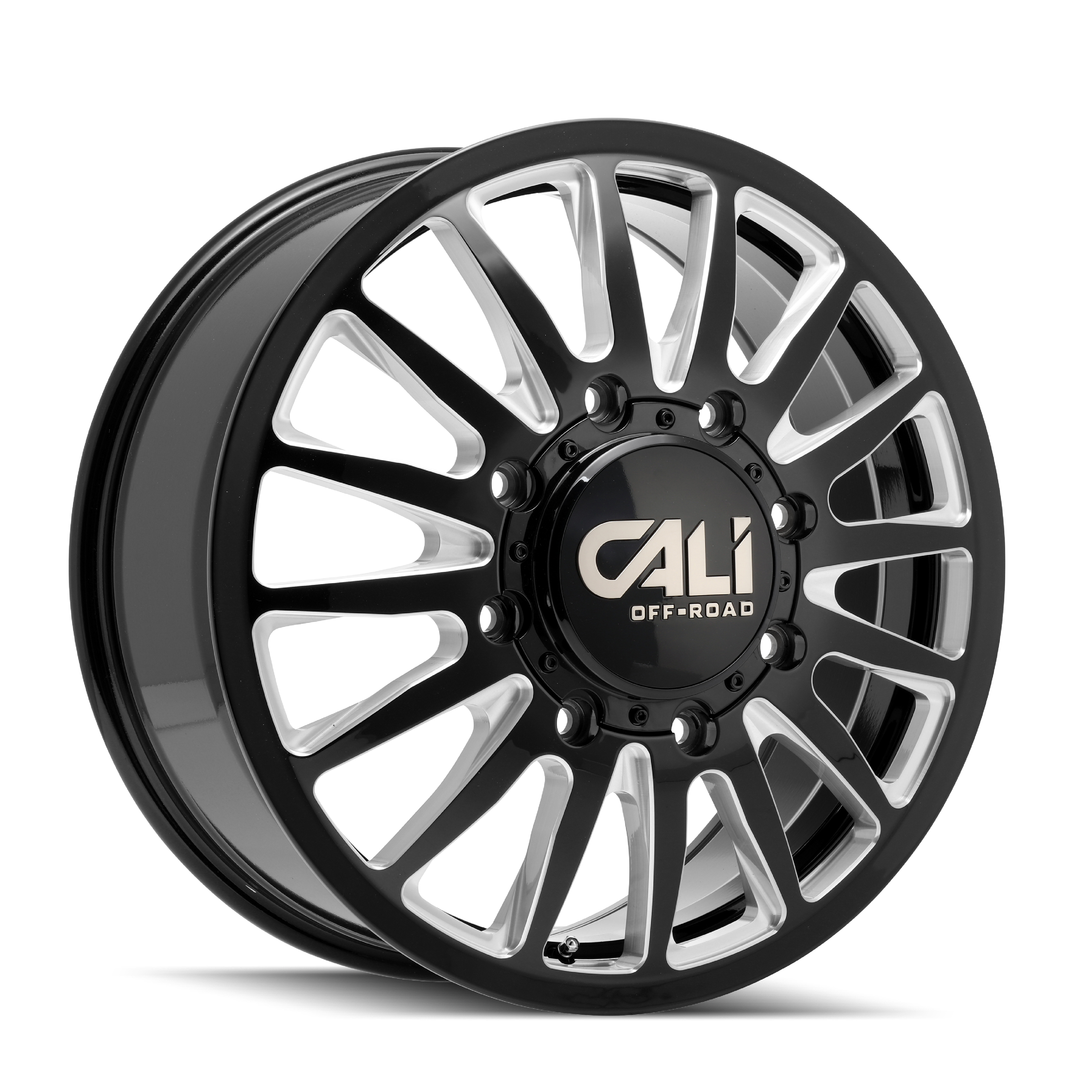 Cali Off-Road 22"x8.25" Non-Chrome Gloss Black/Milled Spokes Custom Wheel ARSWCW9110D22877BMF115