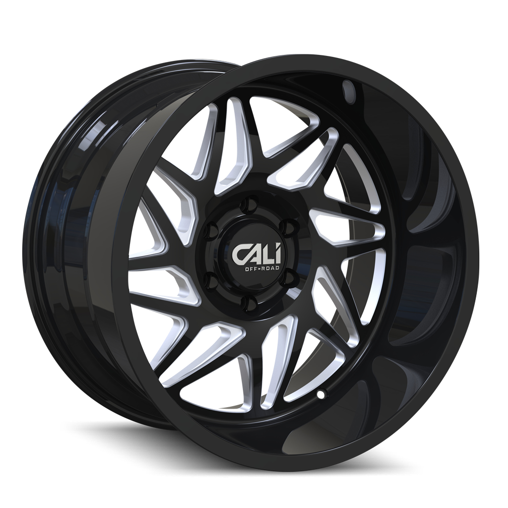 Cali Off-Road 20"x9" Non-Chrome Gloss Black/Milled Spokes Custom Wheel ARSWCW91122970BM