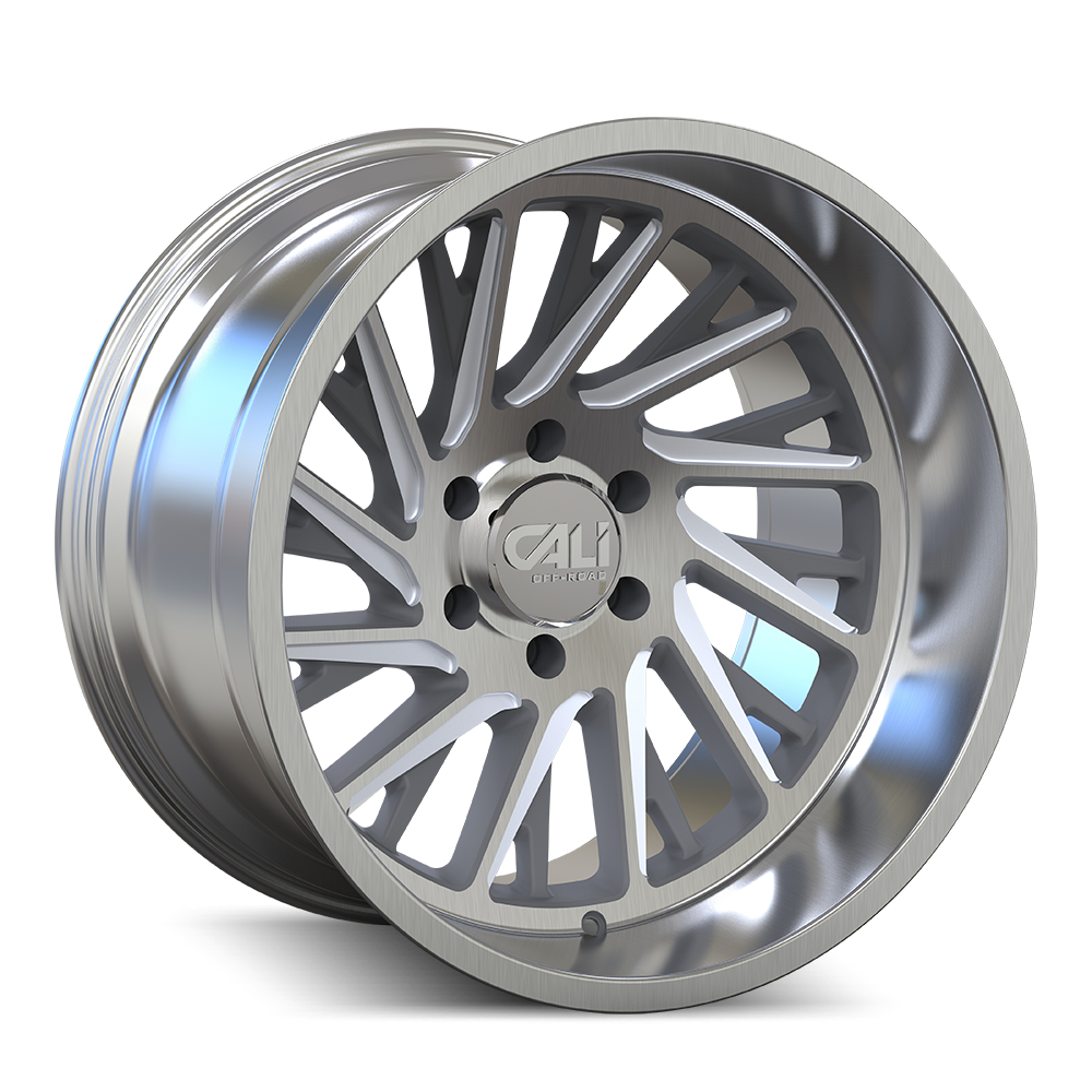 Cali Off-Road 20"x10" Non-Chrome Brushed Clear Gloss Custom Wheel ARSWCW91142136BGC