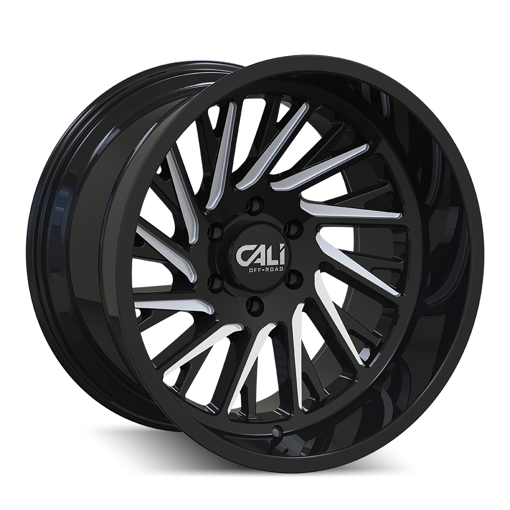 Cali Off-Road 20"x10" Non-Chrome Gloss Black/Milled Spokes Custom Wheel ARSWCW91142136BM