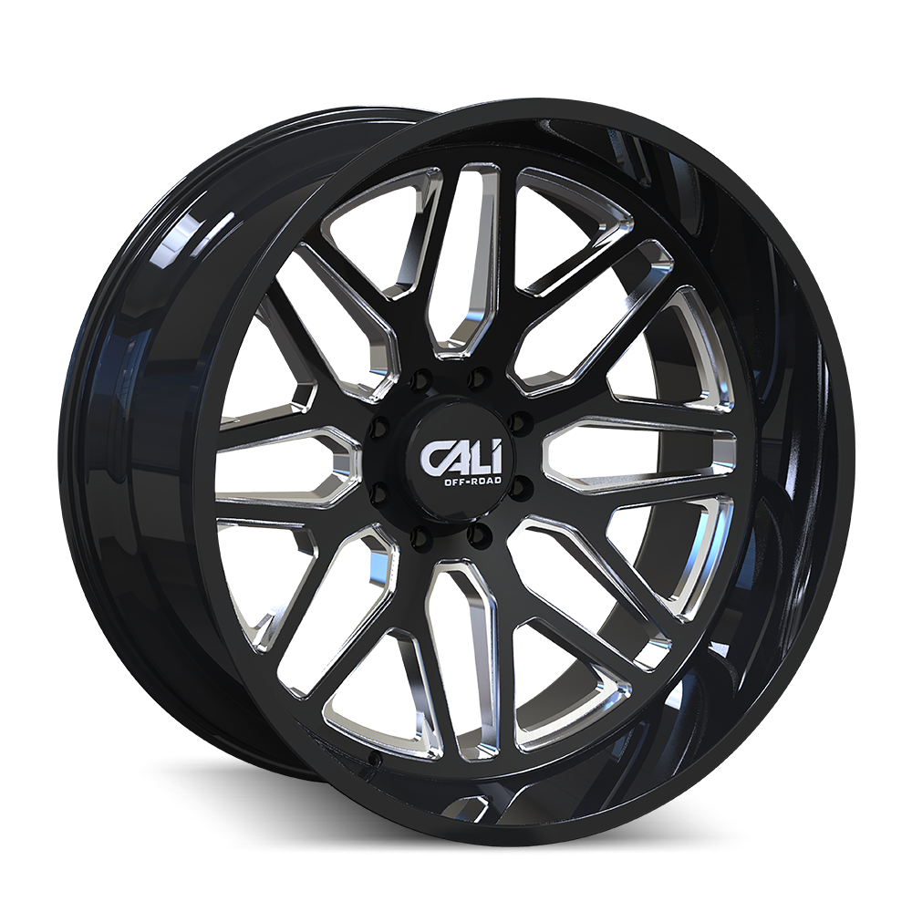 Cali Off-Road 20"x10" Non-Chrome Gloss Black/Milled Spokes Custom Wheel ARSWCW91152136BM