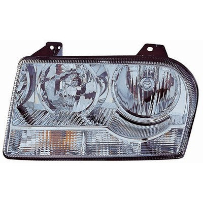 2006 chrysler 300 front passenger side replacement halogen headlight lens and housing arswlch2519111c