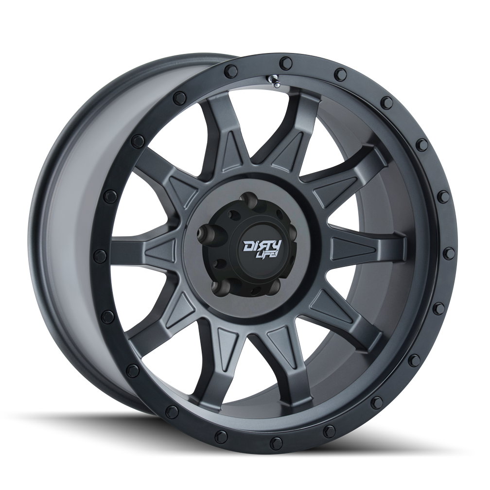 Dirty Life 18"x9" Non-Chrome Matte Gunmetal/Black Beadlock Custom Wheel ARSWCW93018985MG