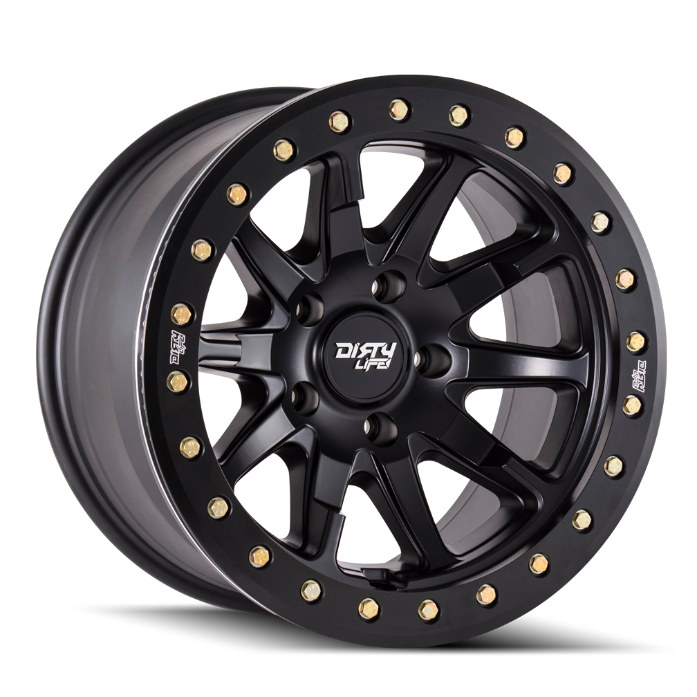 Dirty Life 20"x9" Non-Chrome Matte Black w/Simulated Ring Custom Wheel ARSWCW93042981MB