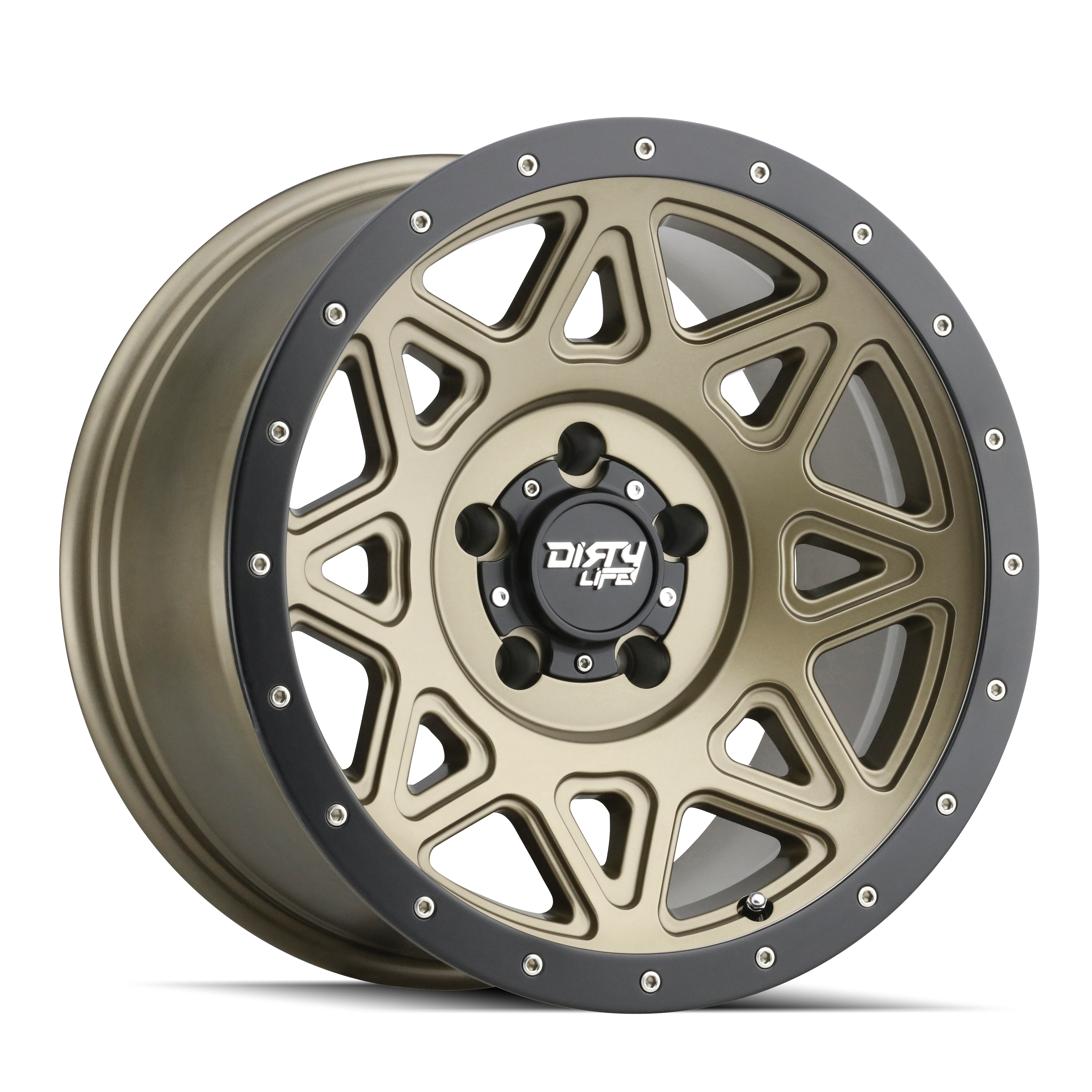 Dirty Life 20"x9" Non-Chrome Matte Gold w/Simulated Ring Custom Wheel ARSWCW93052936MGD